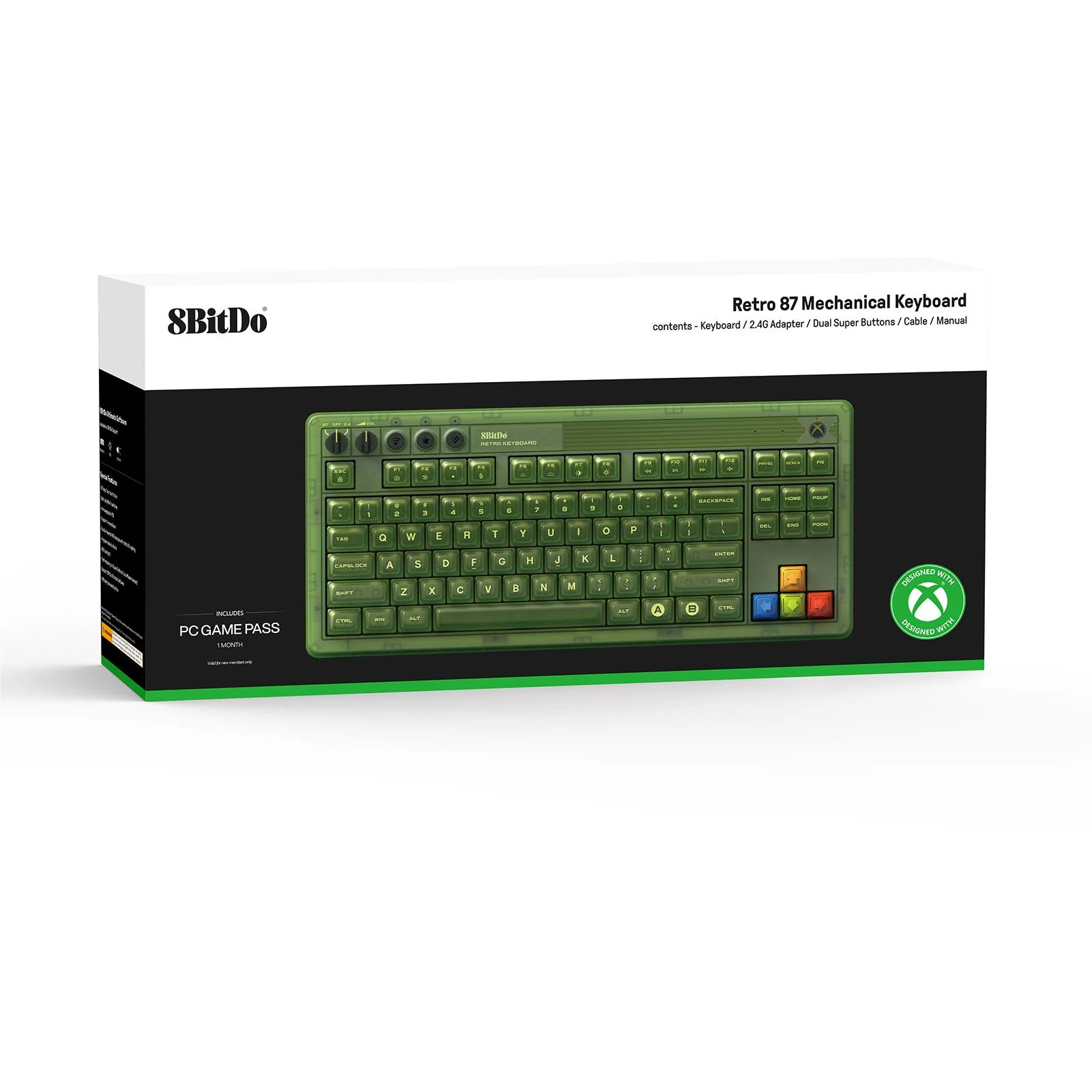 8Bitdo Retro 87 Mechanical Keyboard (Xbox Edition) - Image 5