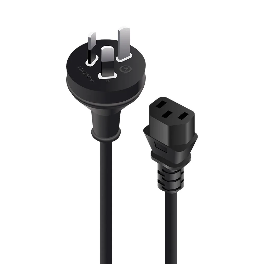 ALOGIC 3-Pin Mains Plug to IEC C13 M-F Power Cable (2M)