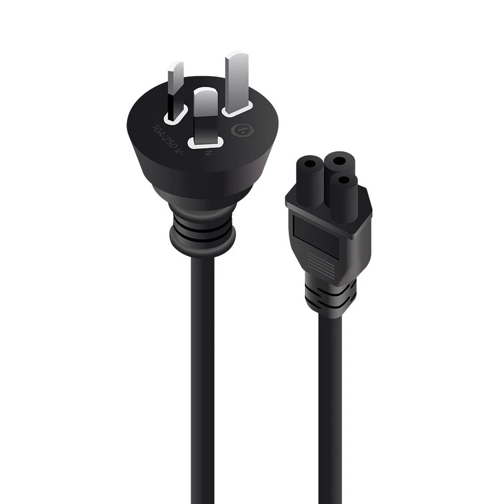 ALOGIC 3-Pin Mains Plug to IEC C5 M-F Power Cable (2M)