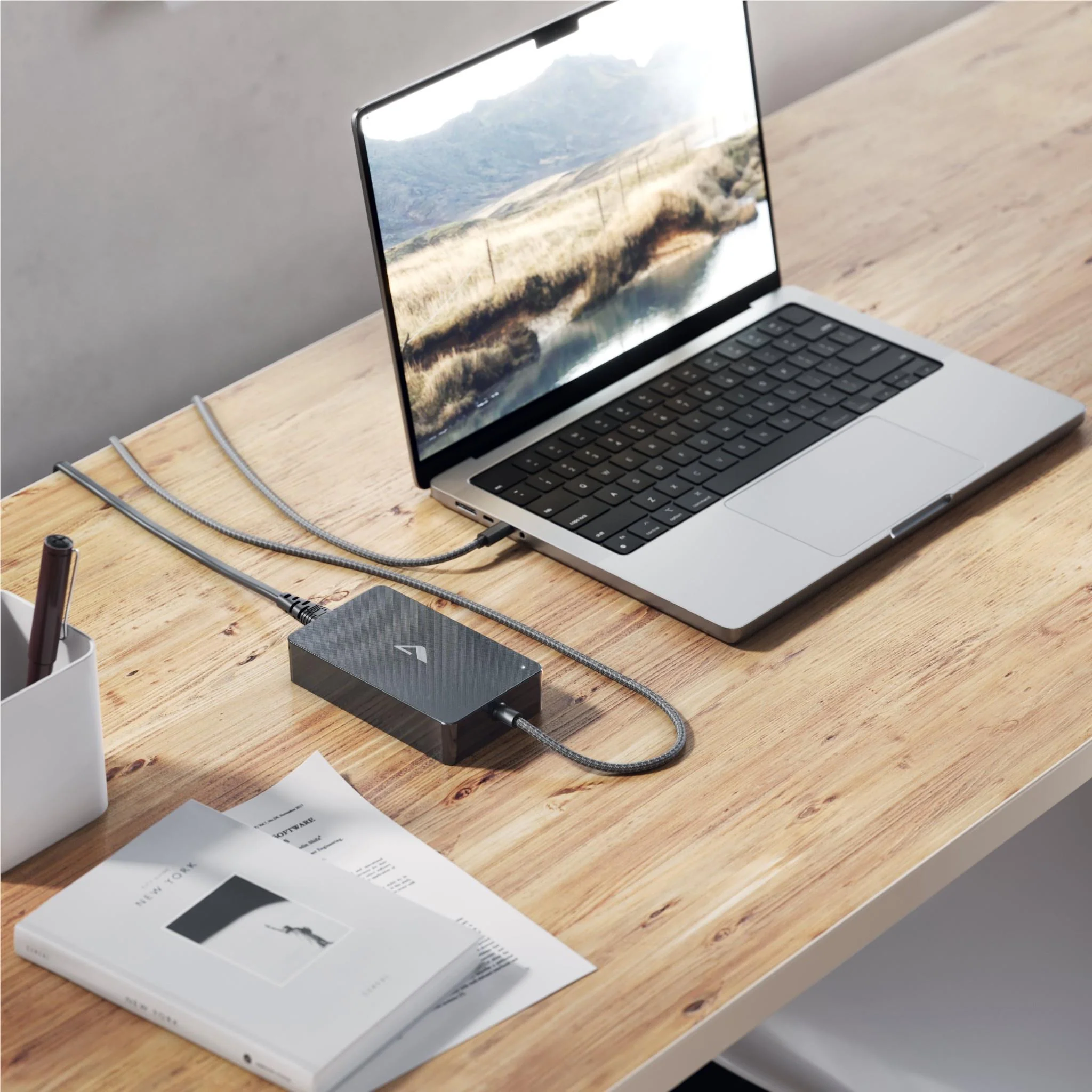 ALOGIC Rapid Power 100W Inline GaN Charger with Fixed USB-C Cable (Black) - Image 2