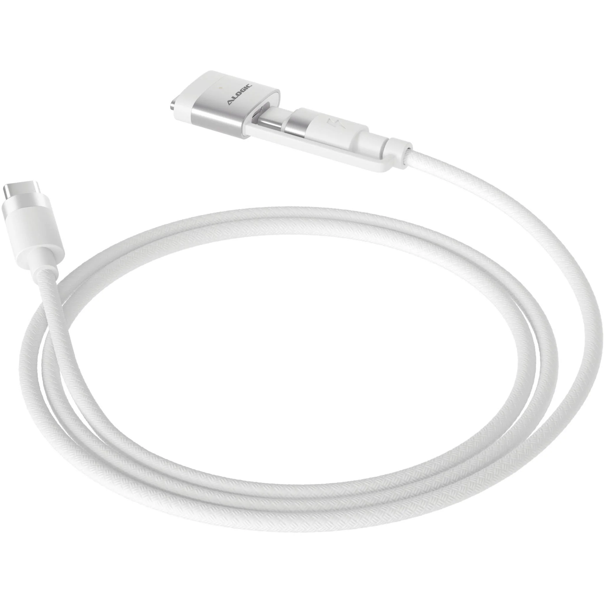 ALOGIC SnapSafe USB-C to C and MagSafe 3 Charge Cable [2m] (White) - Image 3