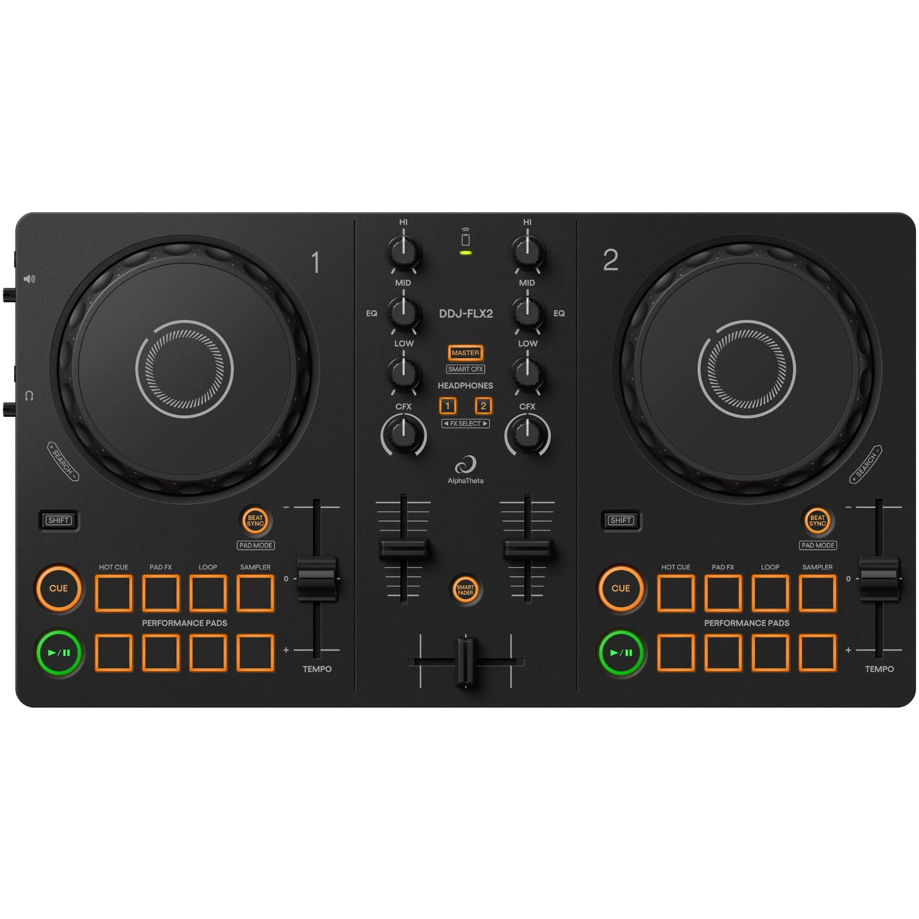 AlphaTheta DDJ-FLX2 DJ Controller & Headphone Pack - Image 3