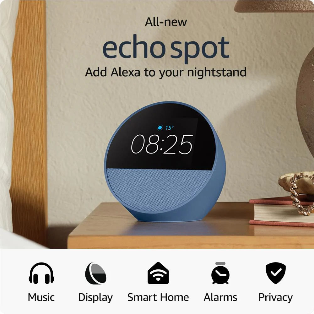 Amazon Echo Spot (Ocean Blue)[2024] - Image 2