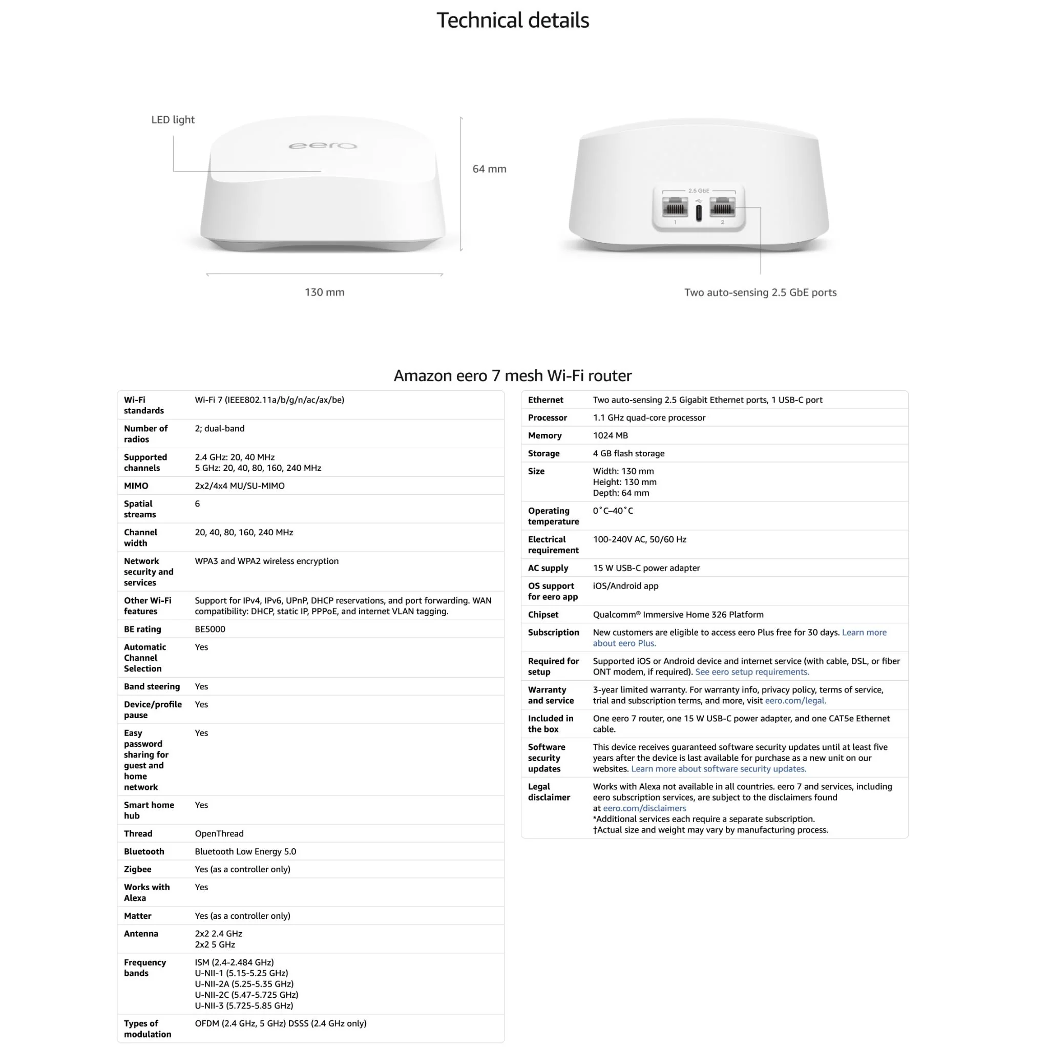 Amazon eero 7 2.5Gbps Mesh Wi-Fi 7 Router/Extender (1 Pack) - Image 7