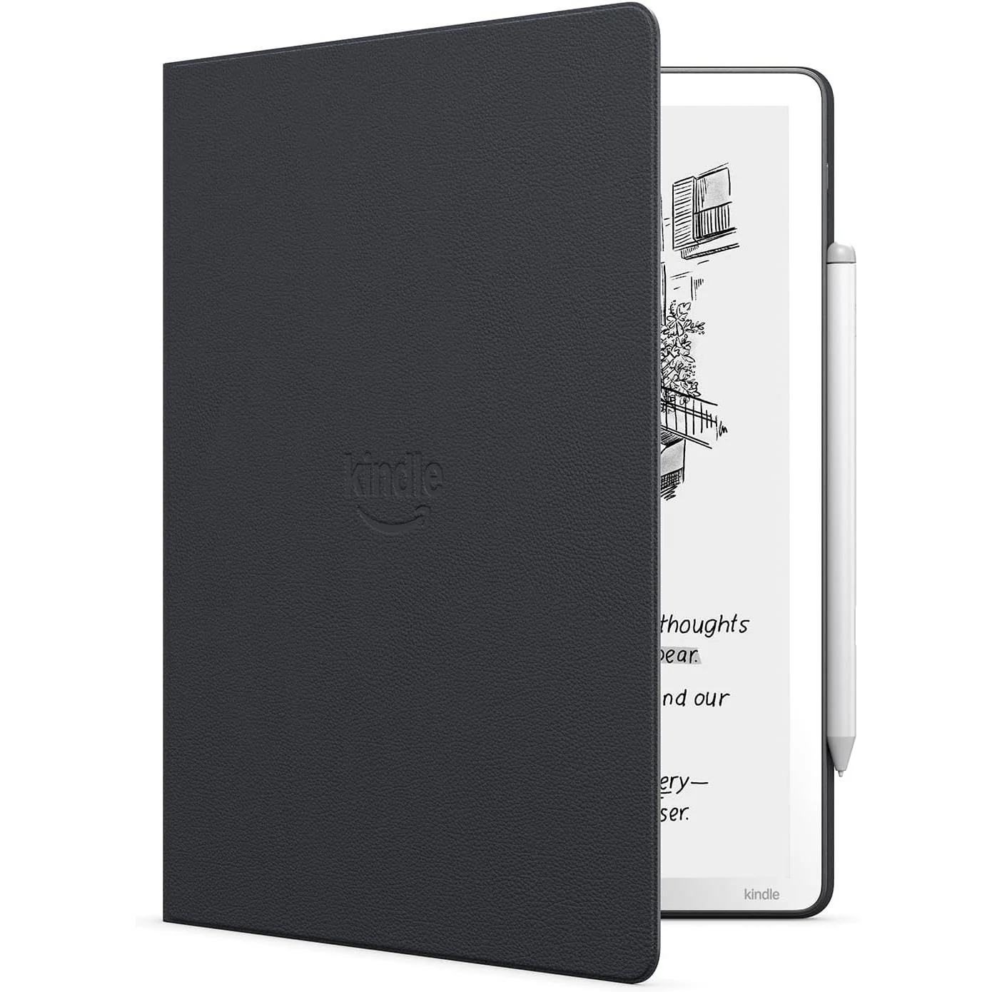 Amazon Kindle Scribe Leather Executive Folio Cover with Magenetic Attachment (Graphite) - Image 3