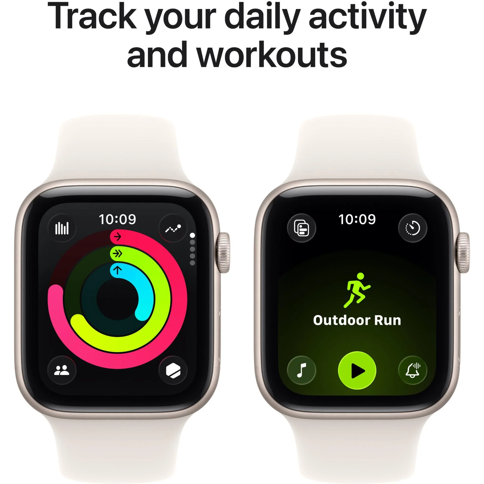 Apple Watch SE 3 44mm Starlight Aluminium Case GPS + Cellular Sport Band (M/L) [2025] - Image 6