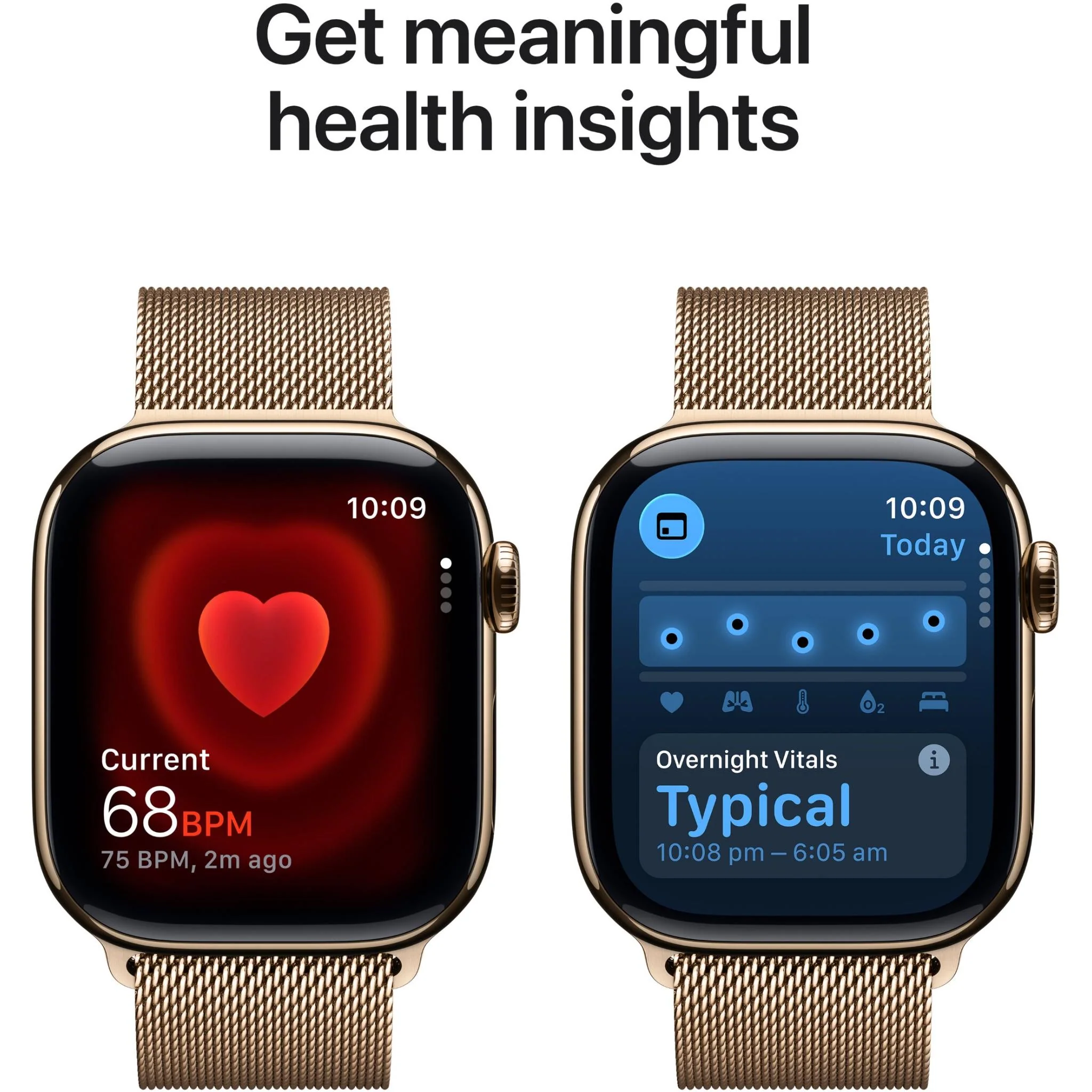 Apple Watch Series 11 42mm Gold Titanium Case GPS + Cellular Gold Milanese Loop - Image 5
