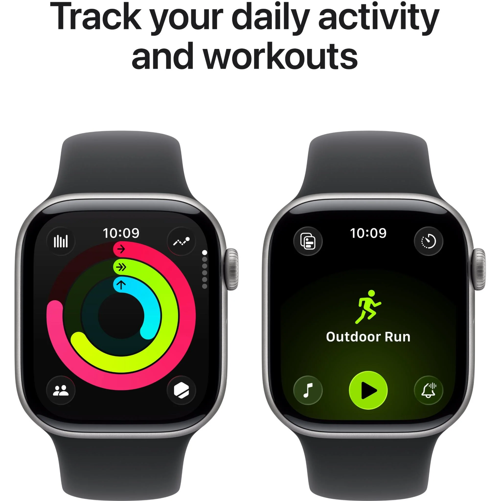 Apple Watch Series 11 42mm Space Grey Aluminium Case GPS Sport Band  (S/M) [Black] - Image 4