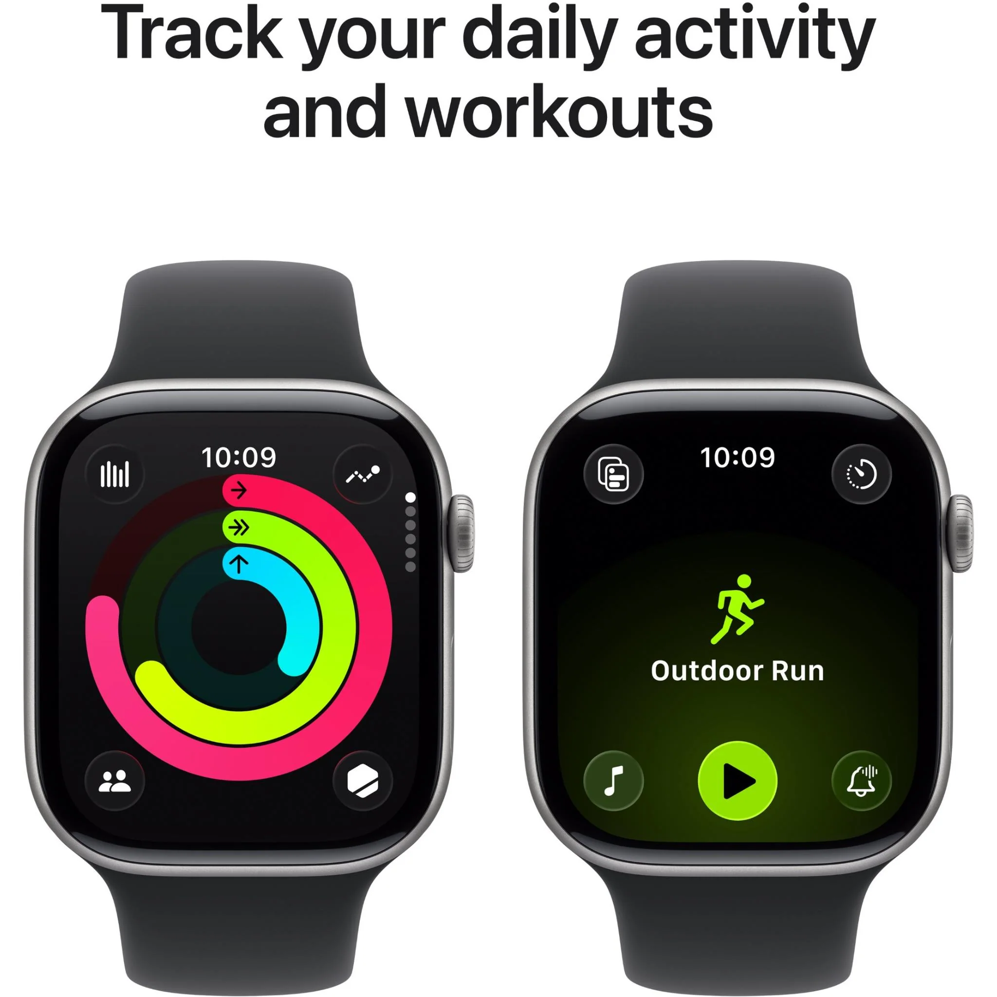 Apple Watch Series 11 46mm Space Grey Aluminium Case GPS Sport Band (M/L) [Black] - Image 4