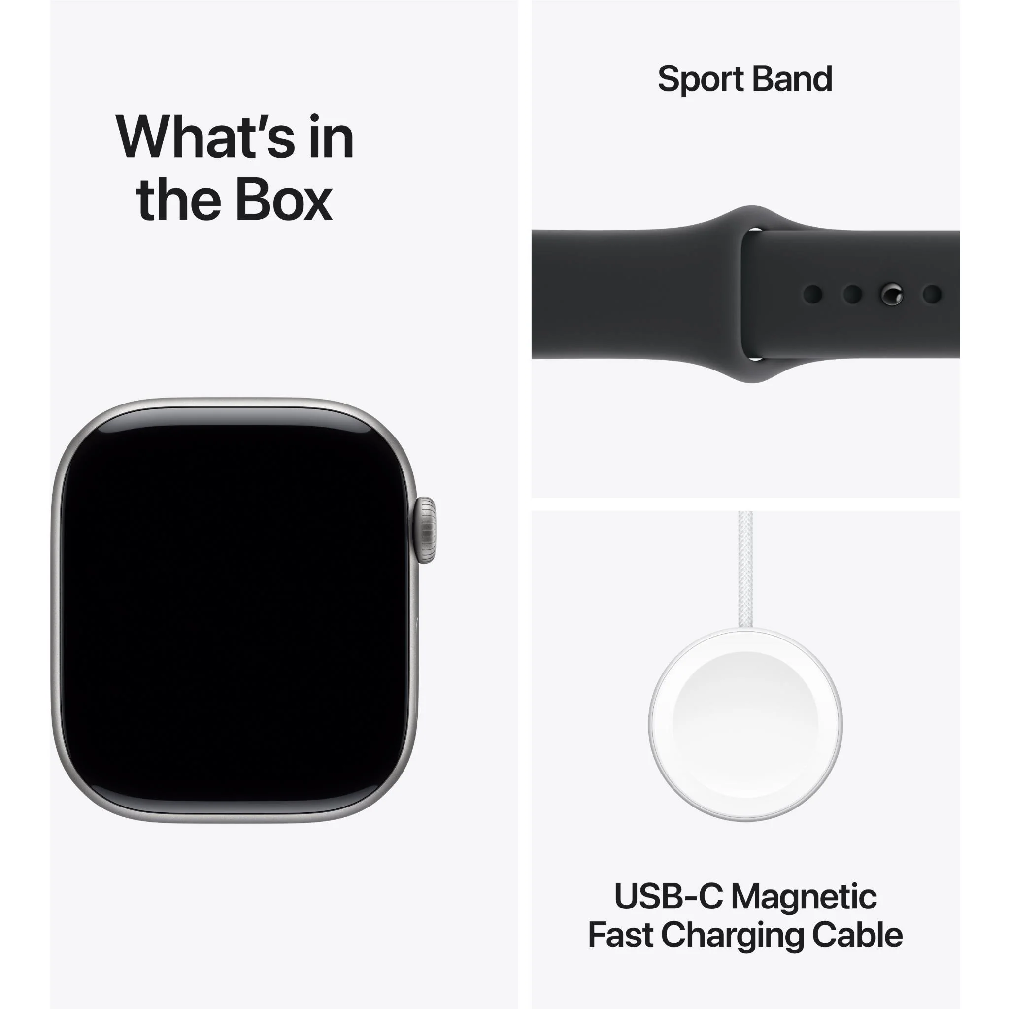 Apple Watch Series 11 46mm Space Grey Aluminium Case GPS Sport Band (M/L) [Black] - Image 9