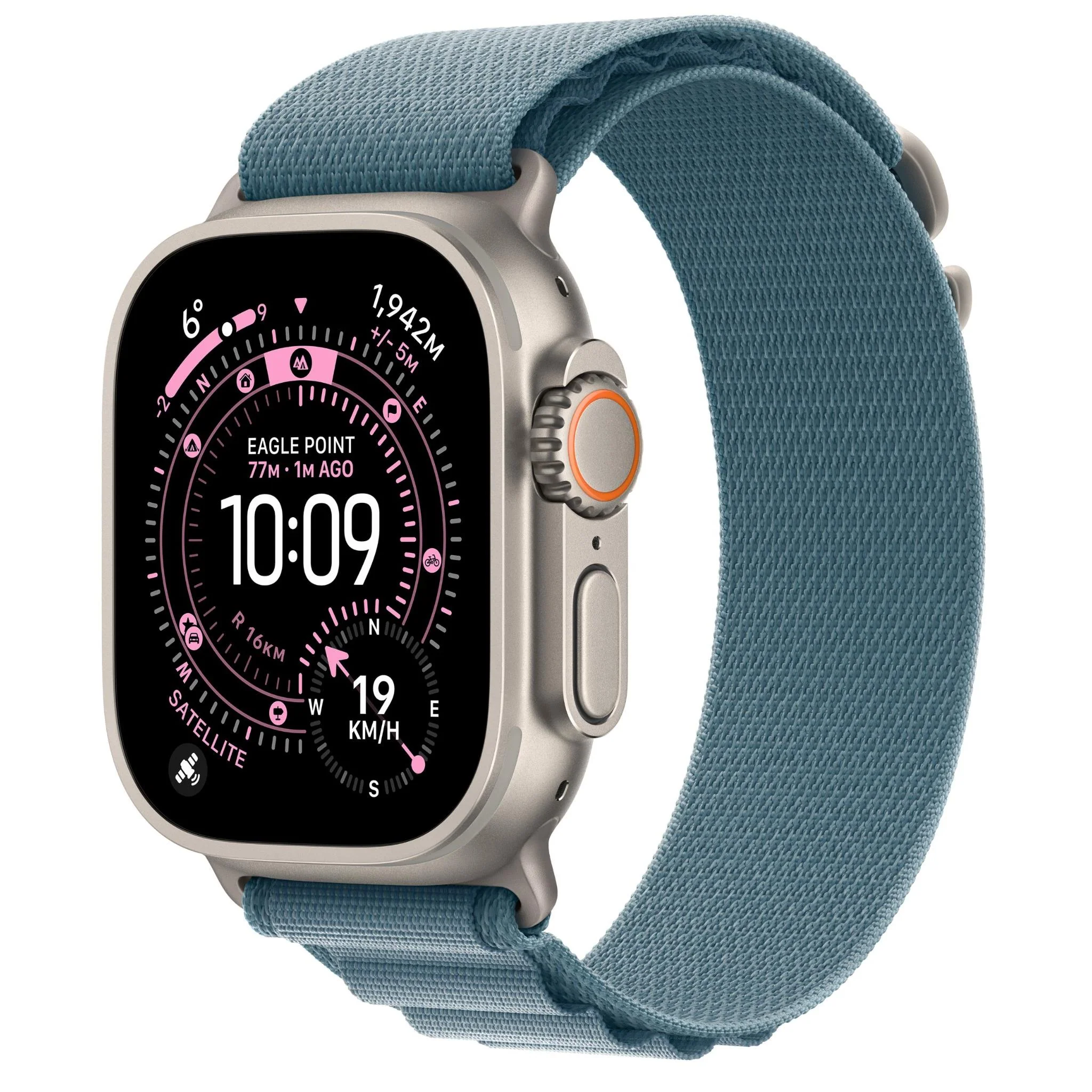 Apple Watch Ultra 3 49mm Natural Titanium Case GPS + Cellular Light Blue Alpine Loop (Large)
