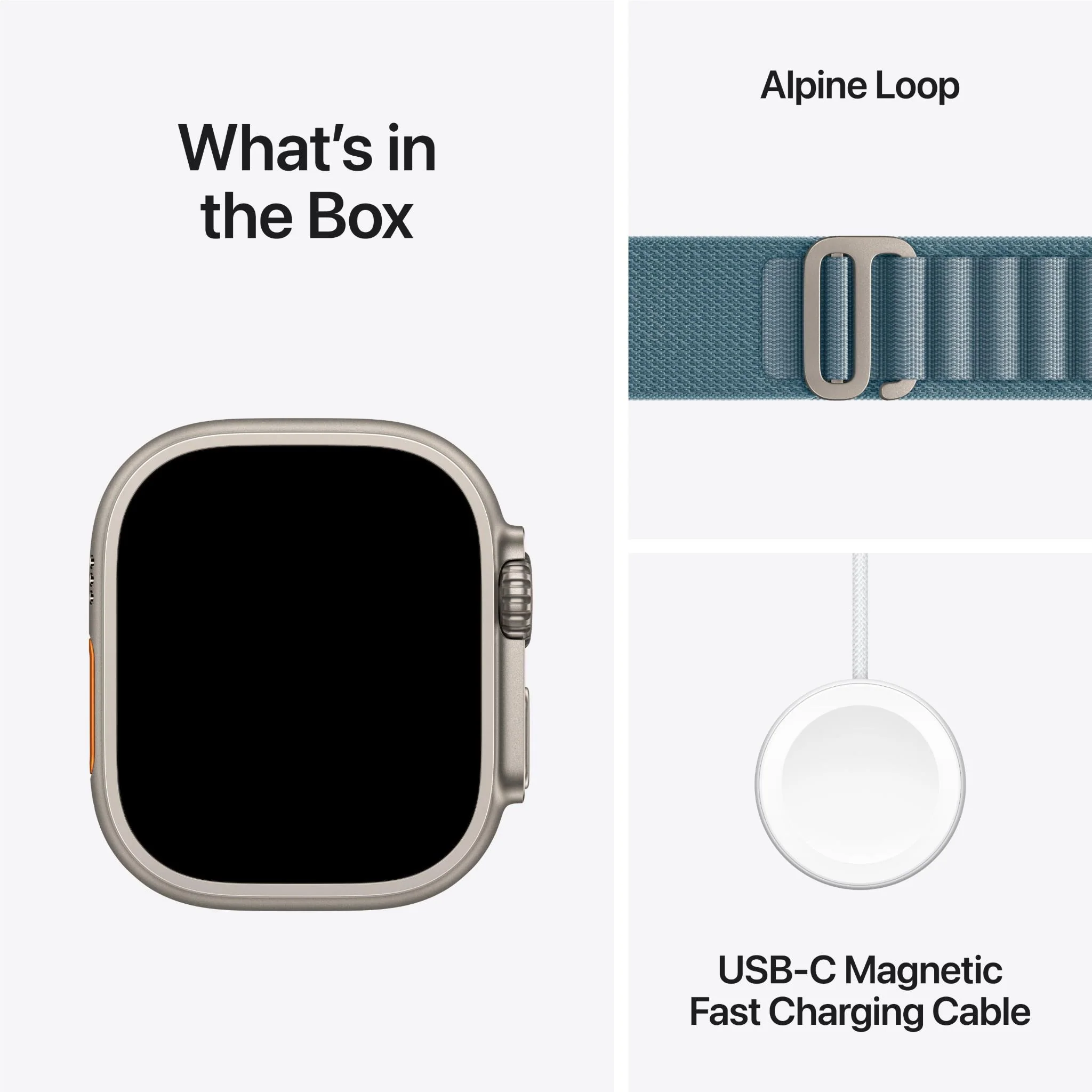 Apple Watch Ultra 3 49mm Natural Titanium Case GPS + Cellular Light Blue Alpine Loop (Large) - Image 9