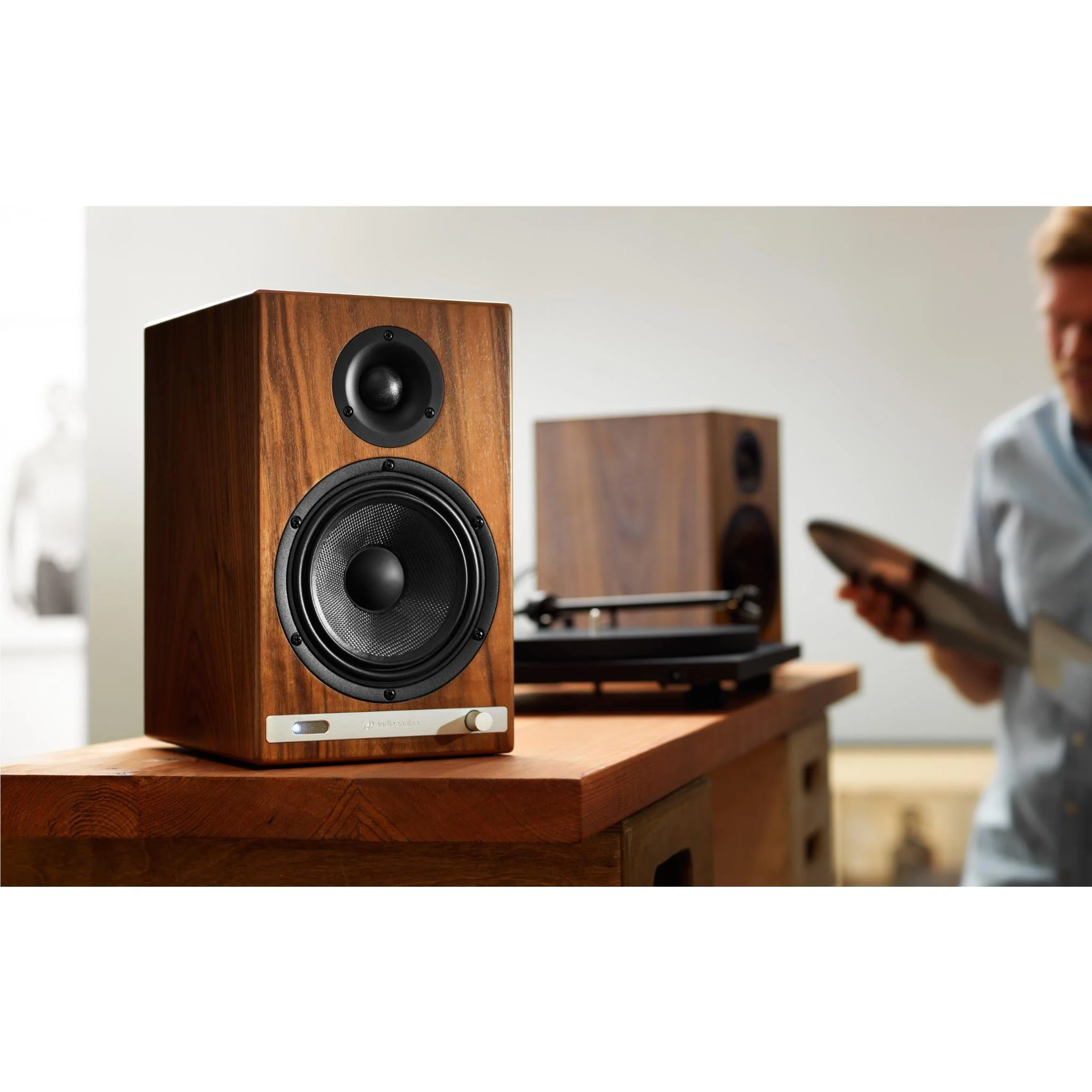 Audioengine HD6 Wireless Speakers (Walnut) - Image 5