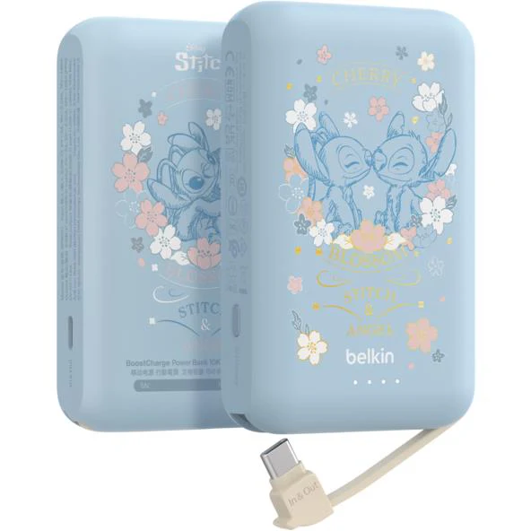 Belkin BoostCharge Power Bank with Integrated Cable [10K] (Stitch) - Image 3