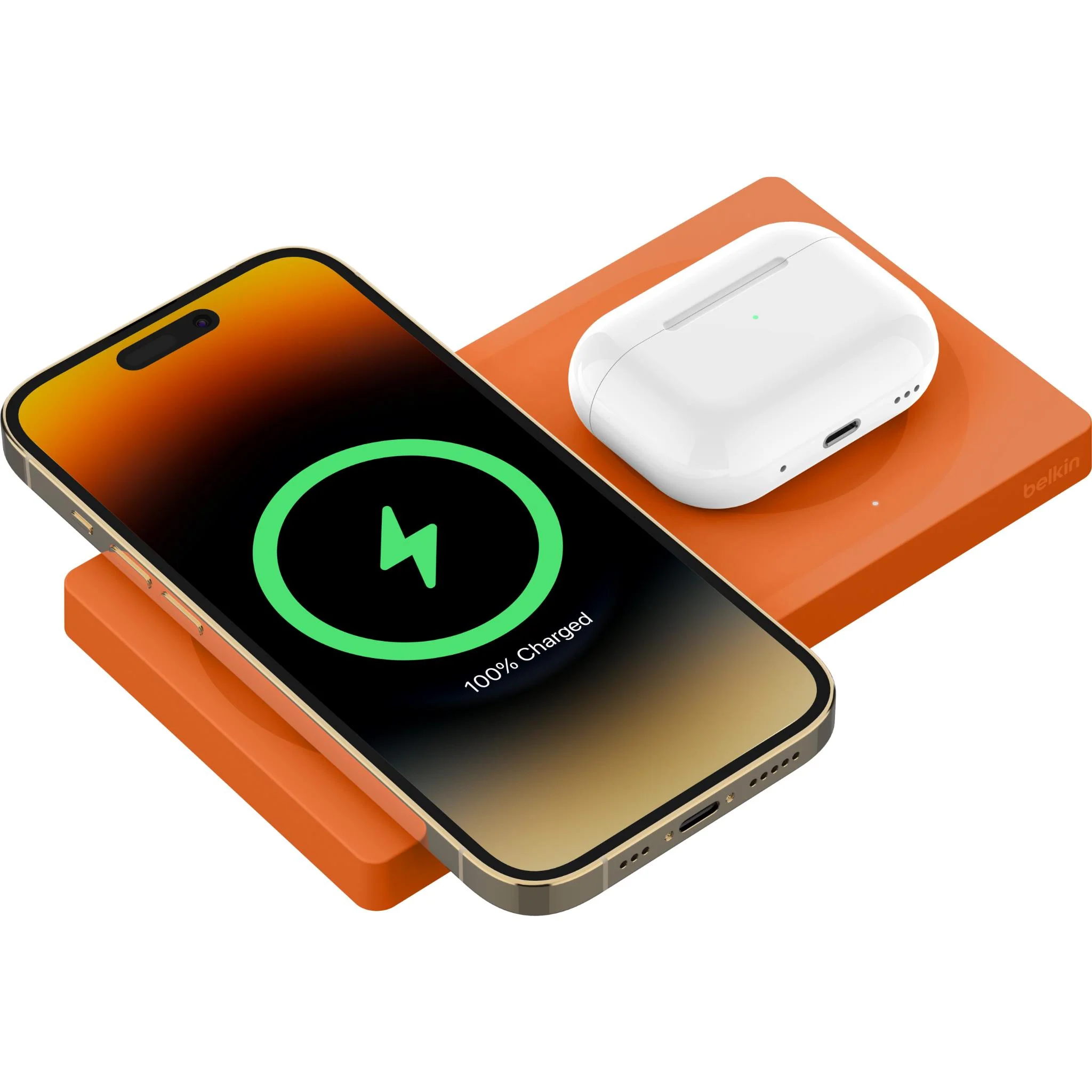 Belkin BoostCharge Pro 2-in-1 Pad with MagSafe (Orange) - Image 2