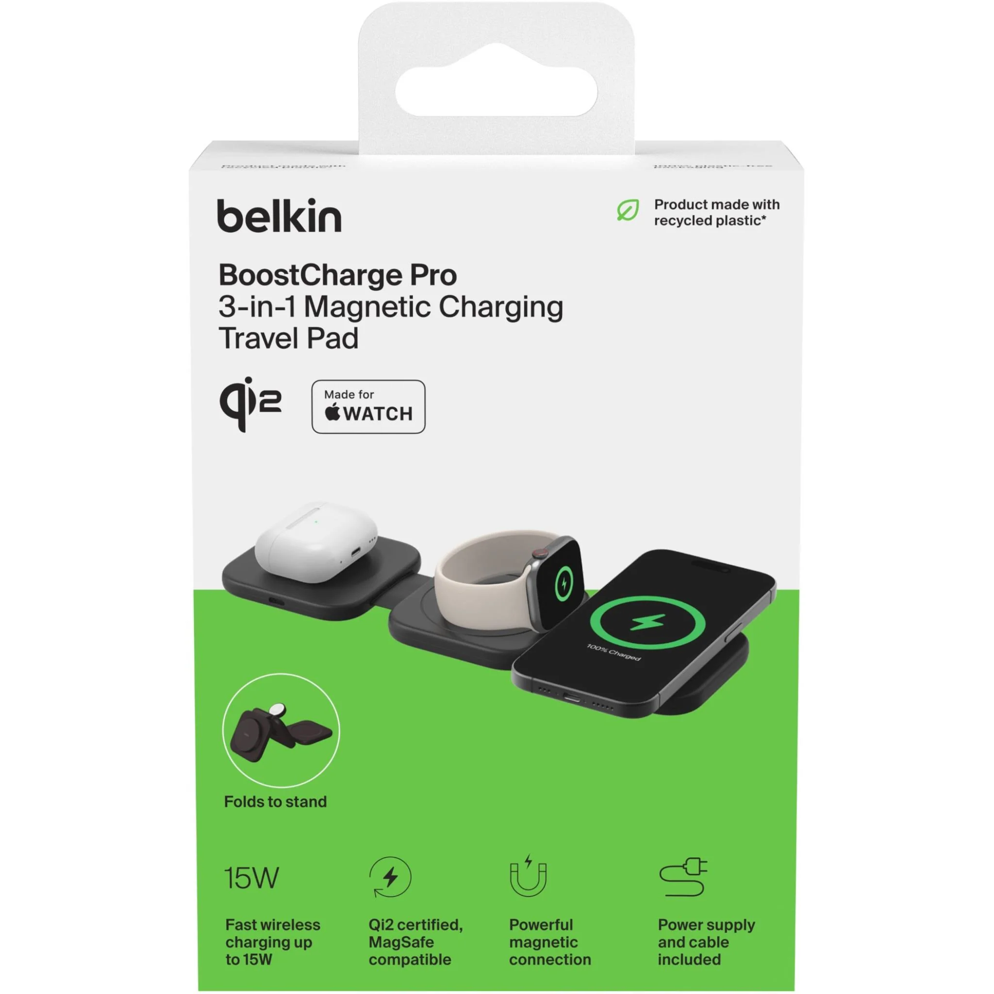 Belkin BoostCharge Pro 3-in-1 Magnetic Qi2 15W Charging Travel Pad - Image 10