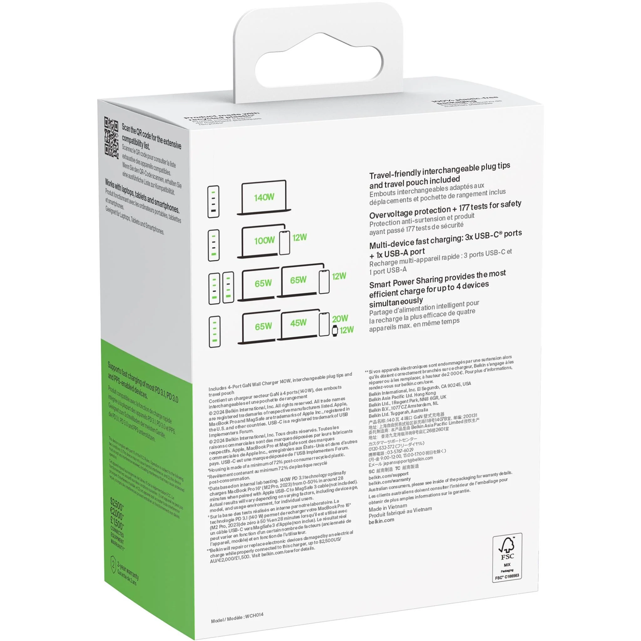 Belkin BoostCharge Pro 4-Port GaN 140W Travel Wall Charger - Image 5