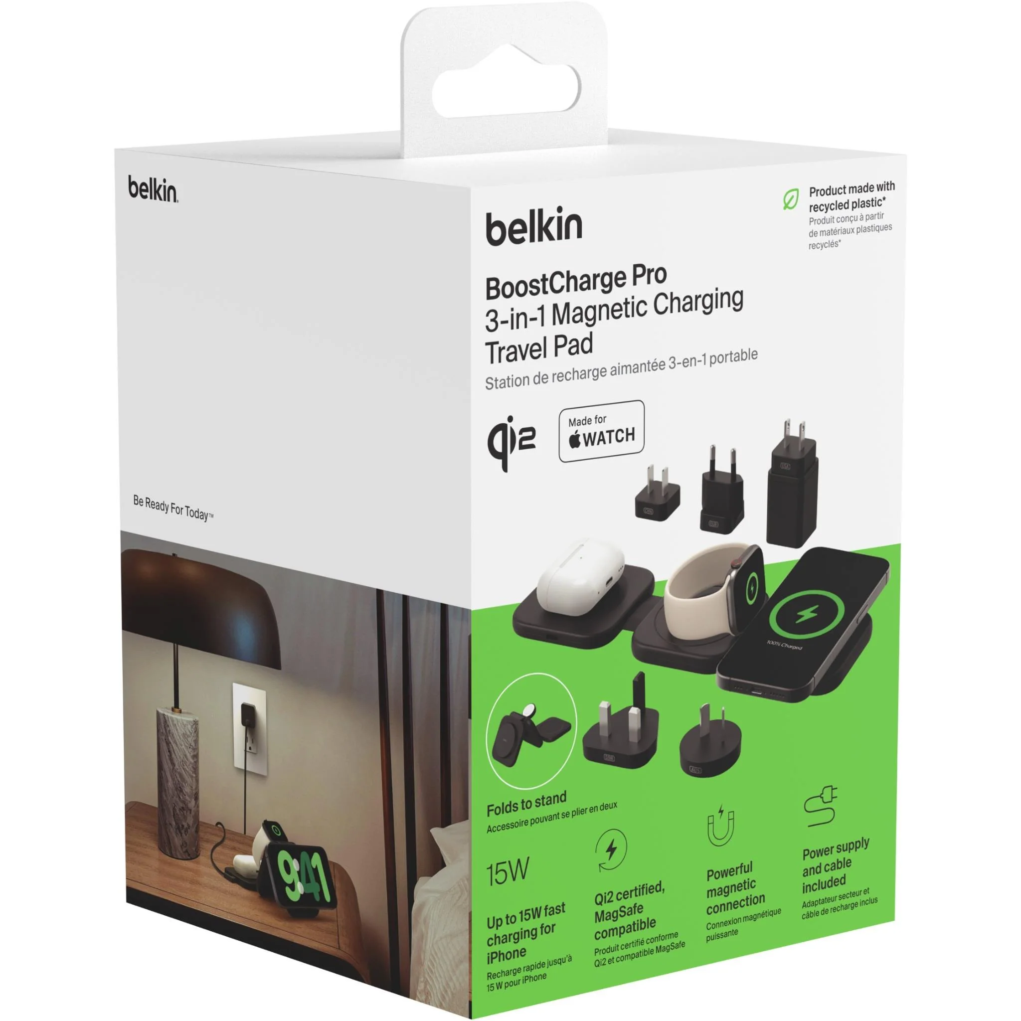 Belkin BoostCharge Pro Travel 3-in-1 Magnetic 15W Wireless Charging Pad with Qi2 - Image 8