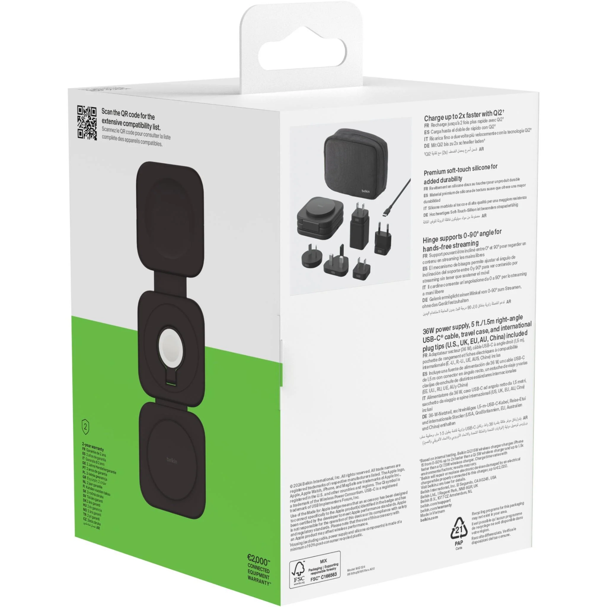 Belkin BoostCharge Pro Travel 3-in-1 Magnetic 15W Wireless Charging Pad with Qi2 - Image 9