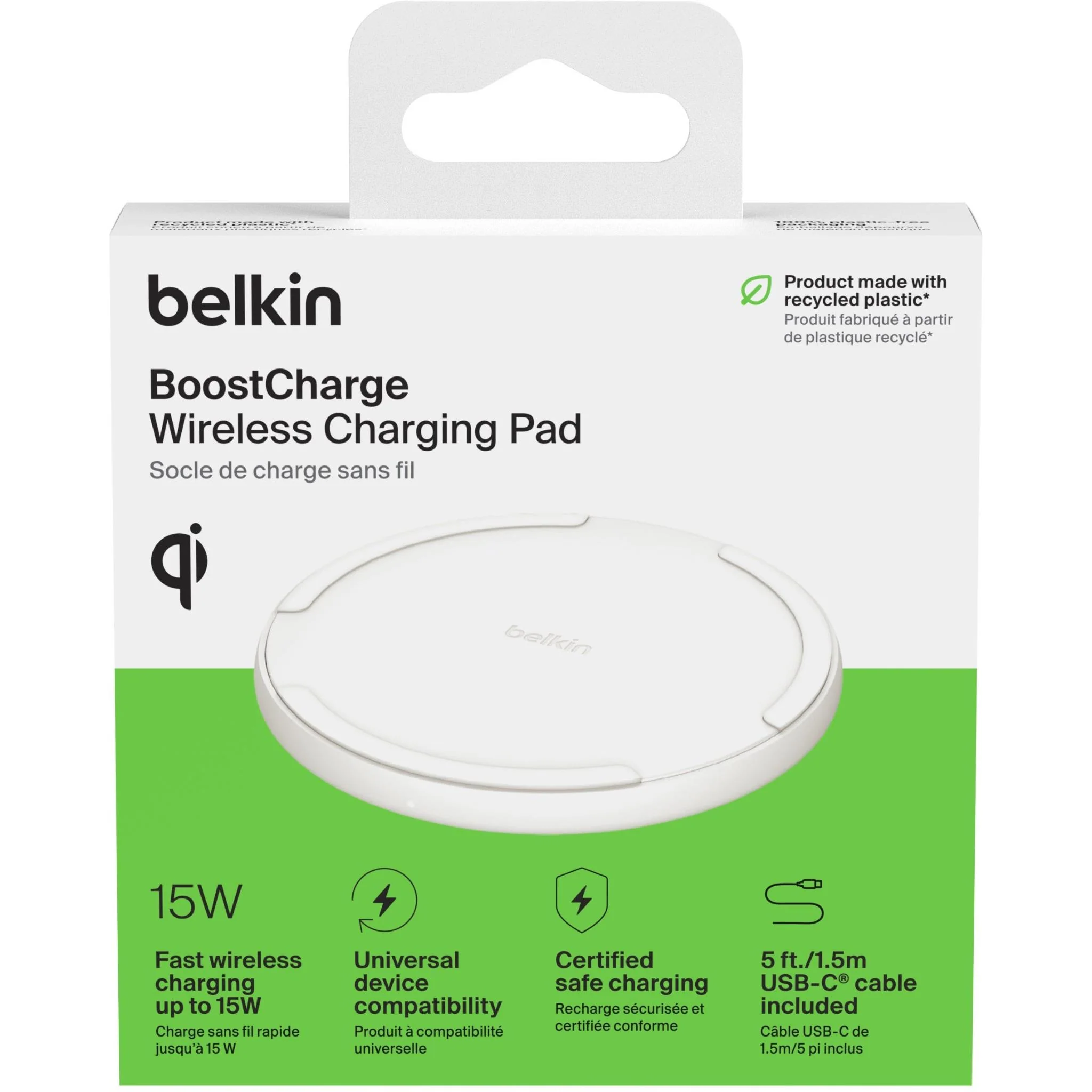 Belkin BoostCharge Wireless 15W Charging Pad (White) - Image 5