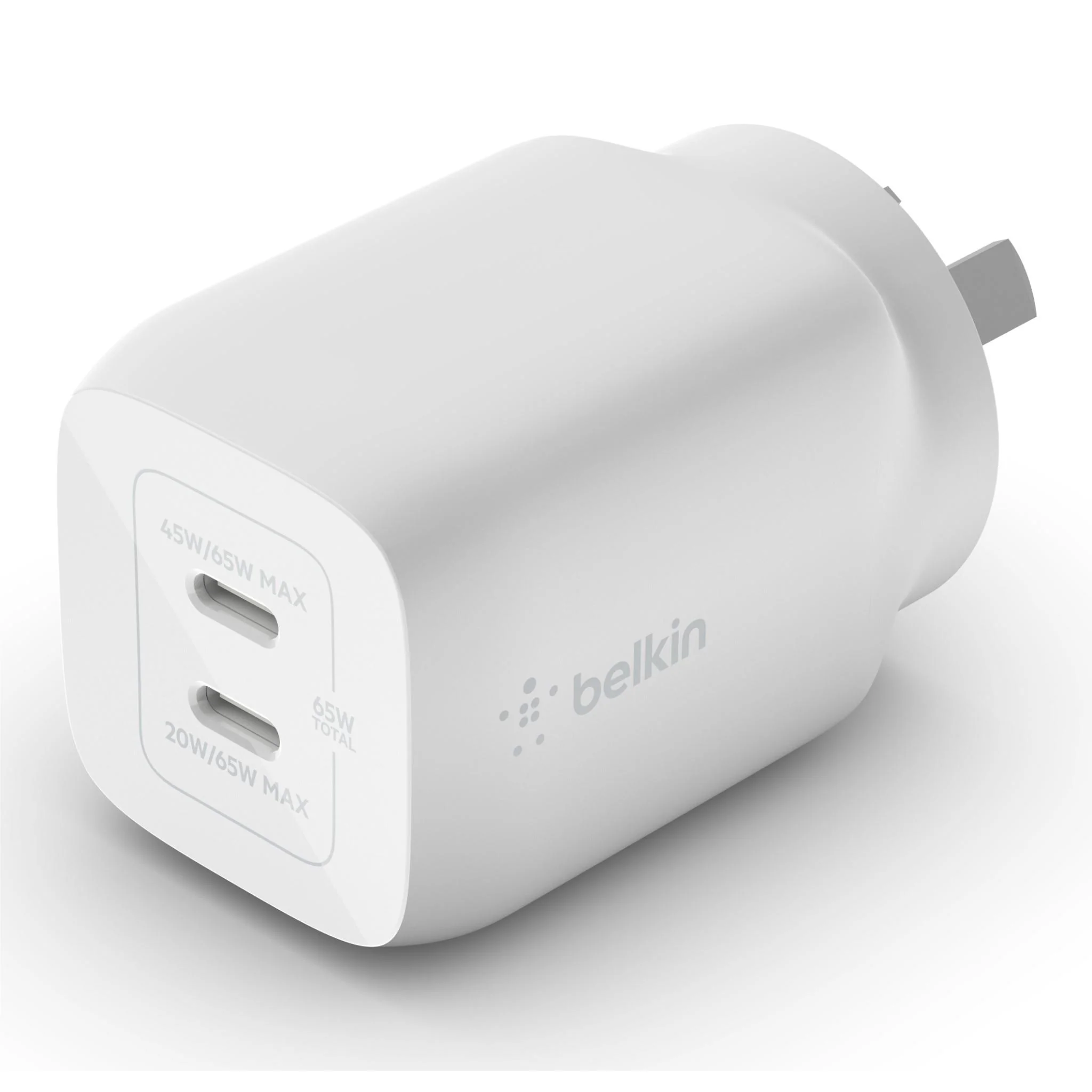 Belkin BoostUp Charge Dual USB-C 65W GaN Wall Charger (White) - Image 4