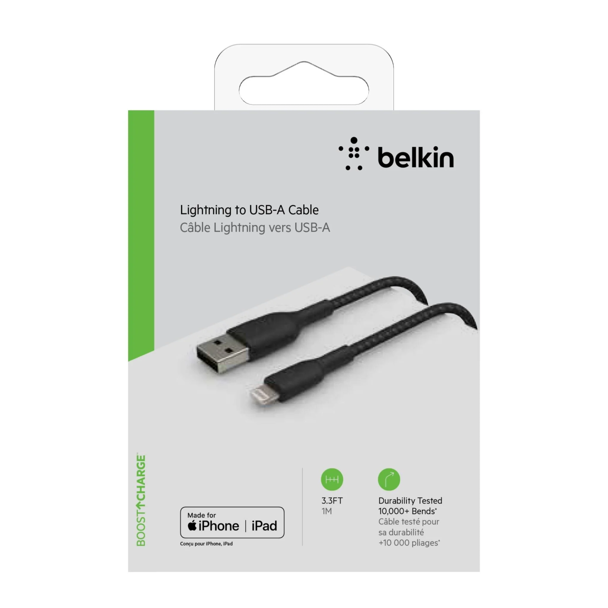 Belkin BoostUp Charge Lightning to USB-A 1m Braided Cable (Black) - Image 6