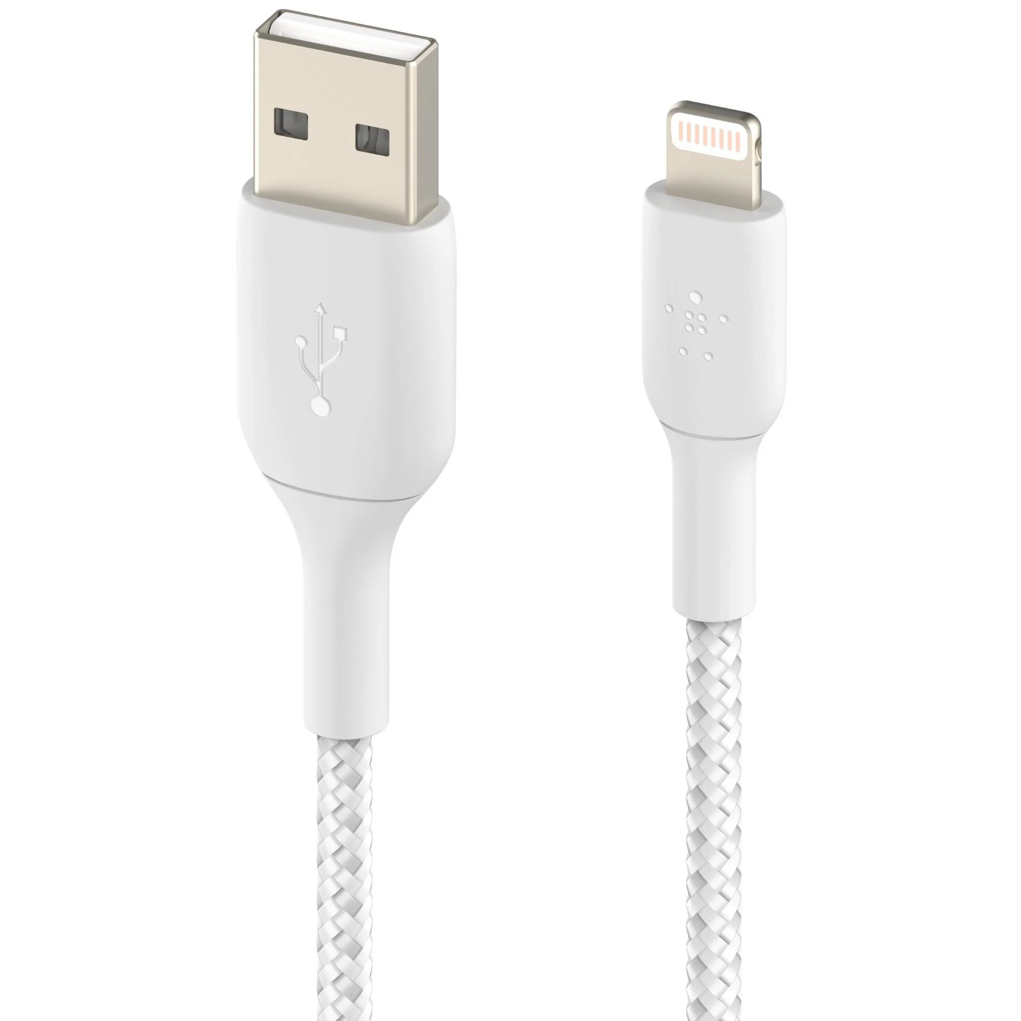 Belkin BoostUp Charge Lightning to USB-A 2m Braided Cable (White) - Image 2