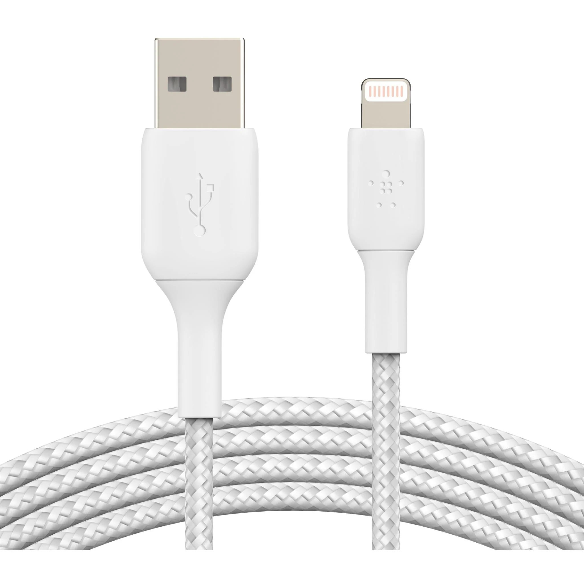 Belkin BoostUp Charge Lightning to USB-A 2m Braided Cable (White) - Image 3