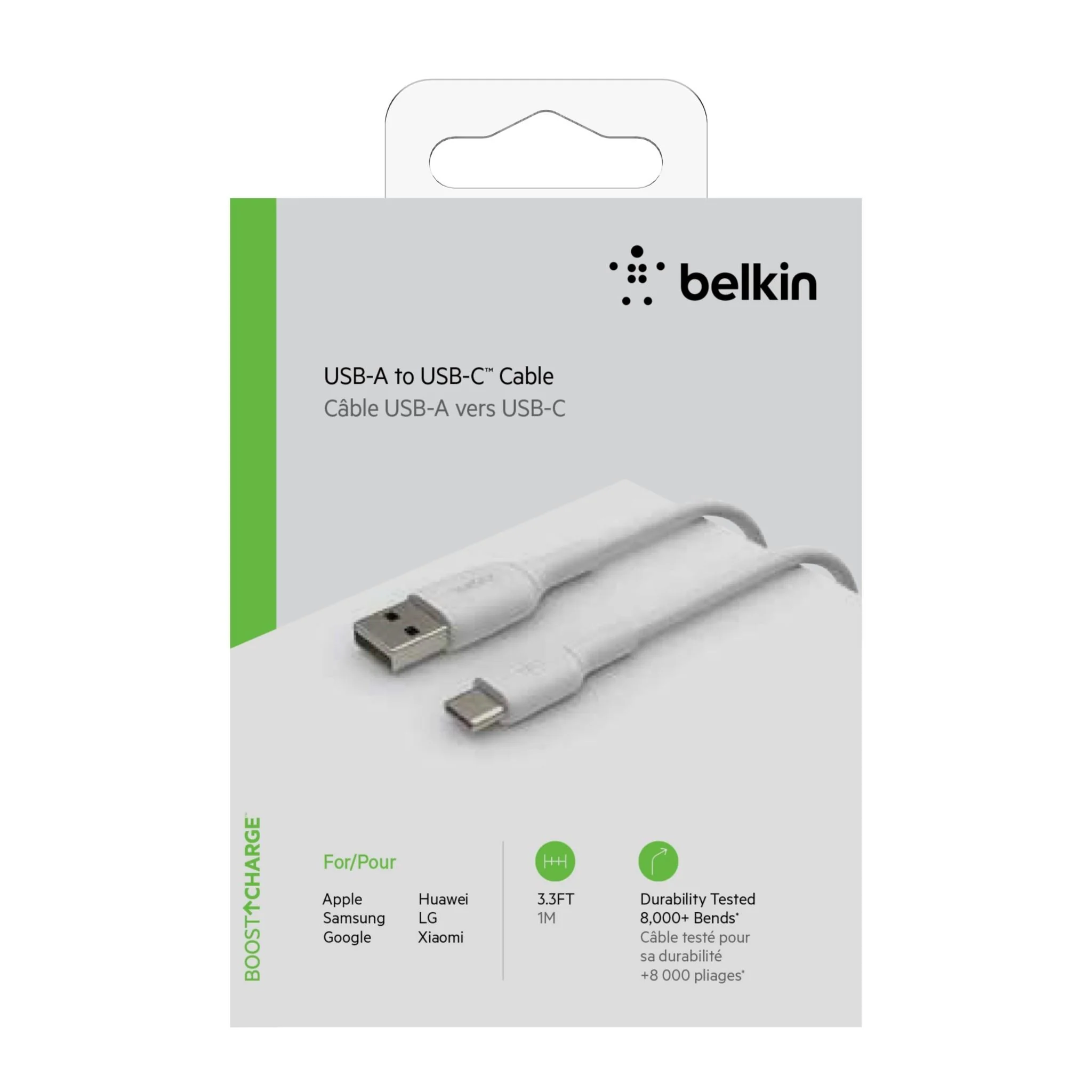 Belkin BoostUP Charge USB-A to USB-C 1m Cable (White) - Image 6