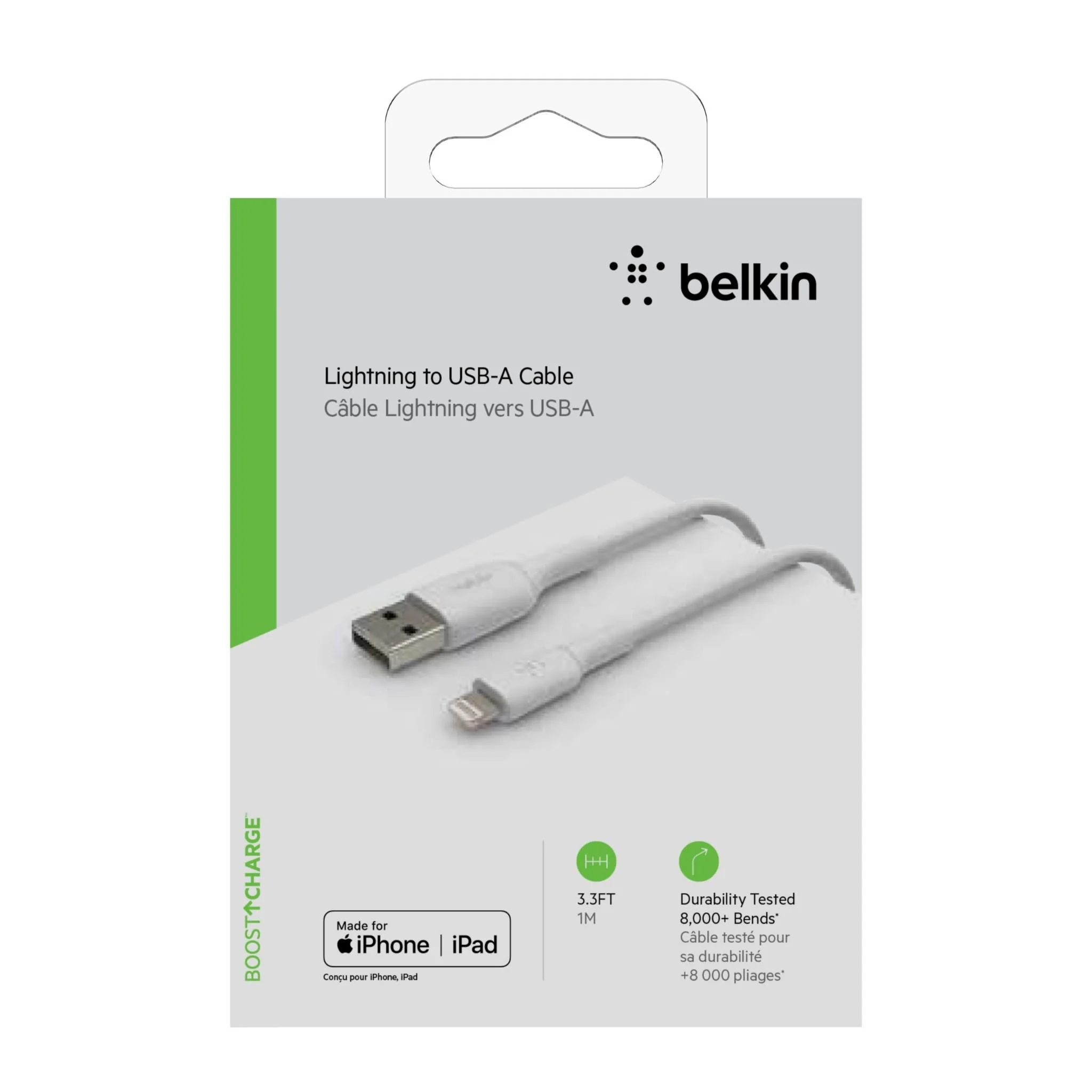 Belkin BoostUp Lightning to USB-A Cable 1m (White) - Image 6