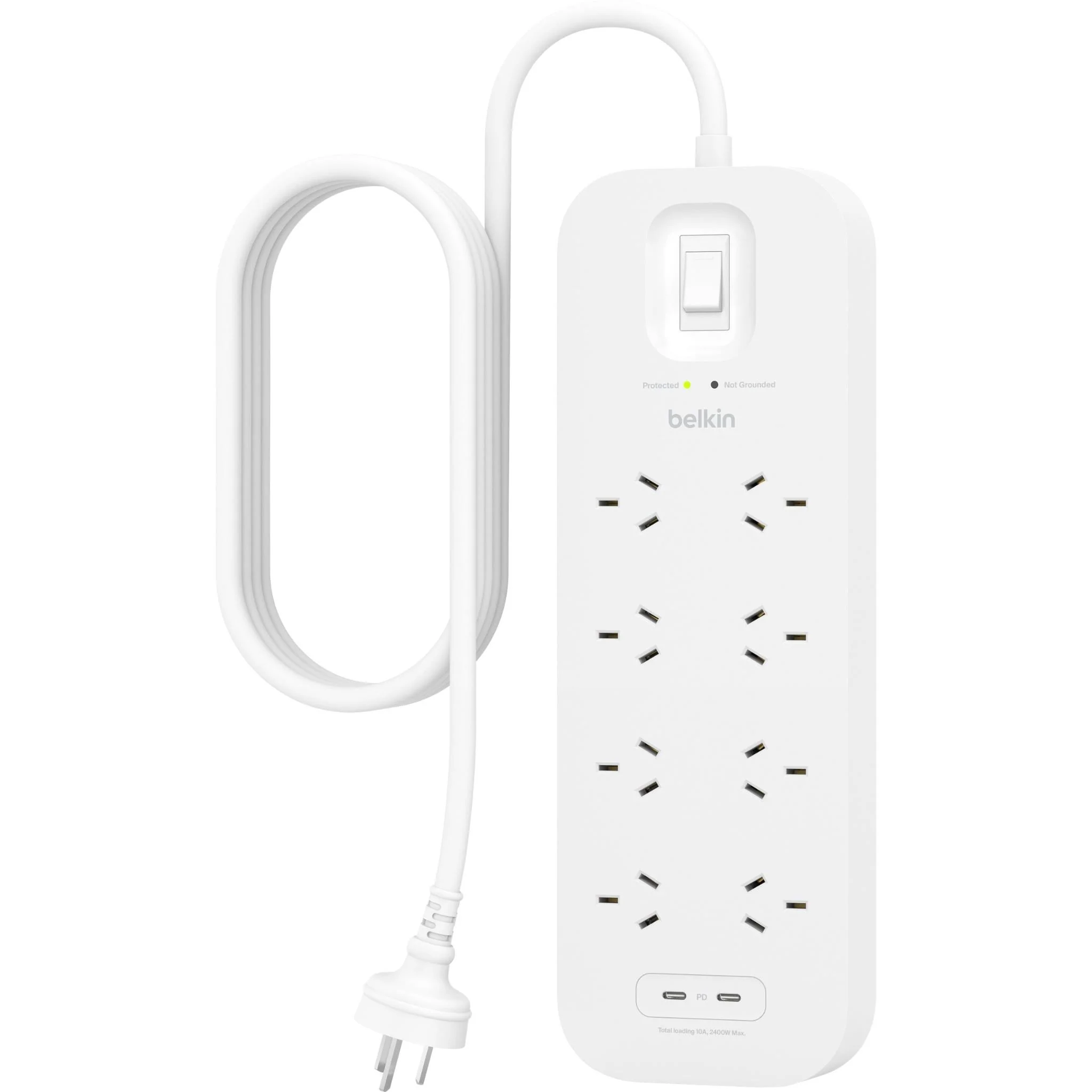 Belkin Connect Surge Protector with Dual USB-C 30W (8-outlet) - Image 2
