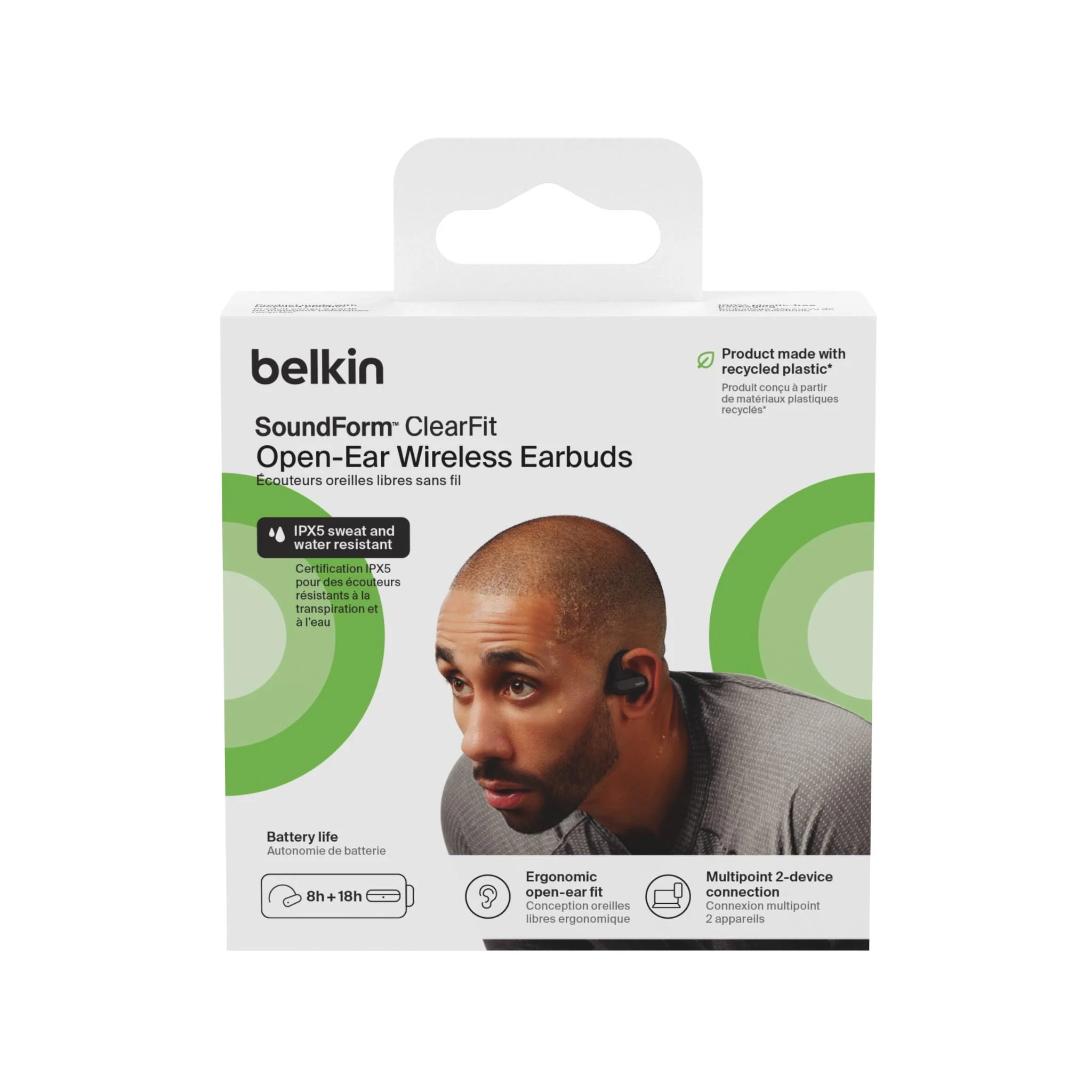 Belkin SoundForm ClearFit Open Ear True Wireless Headphones (Black) - Image 7