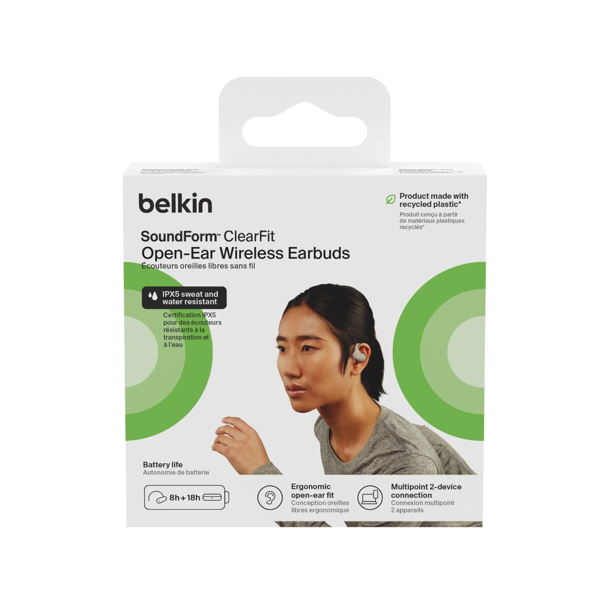 Belkin SoundForm ClearFit Open Ear True Wireless Headphones (Sand) - Image 8