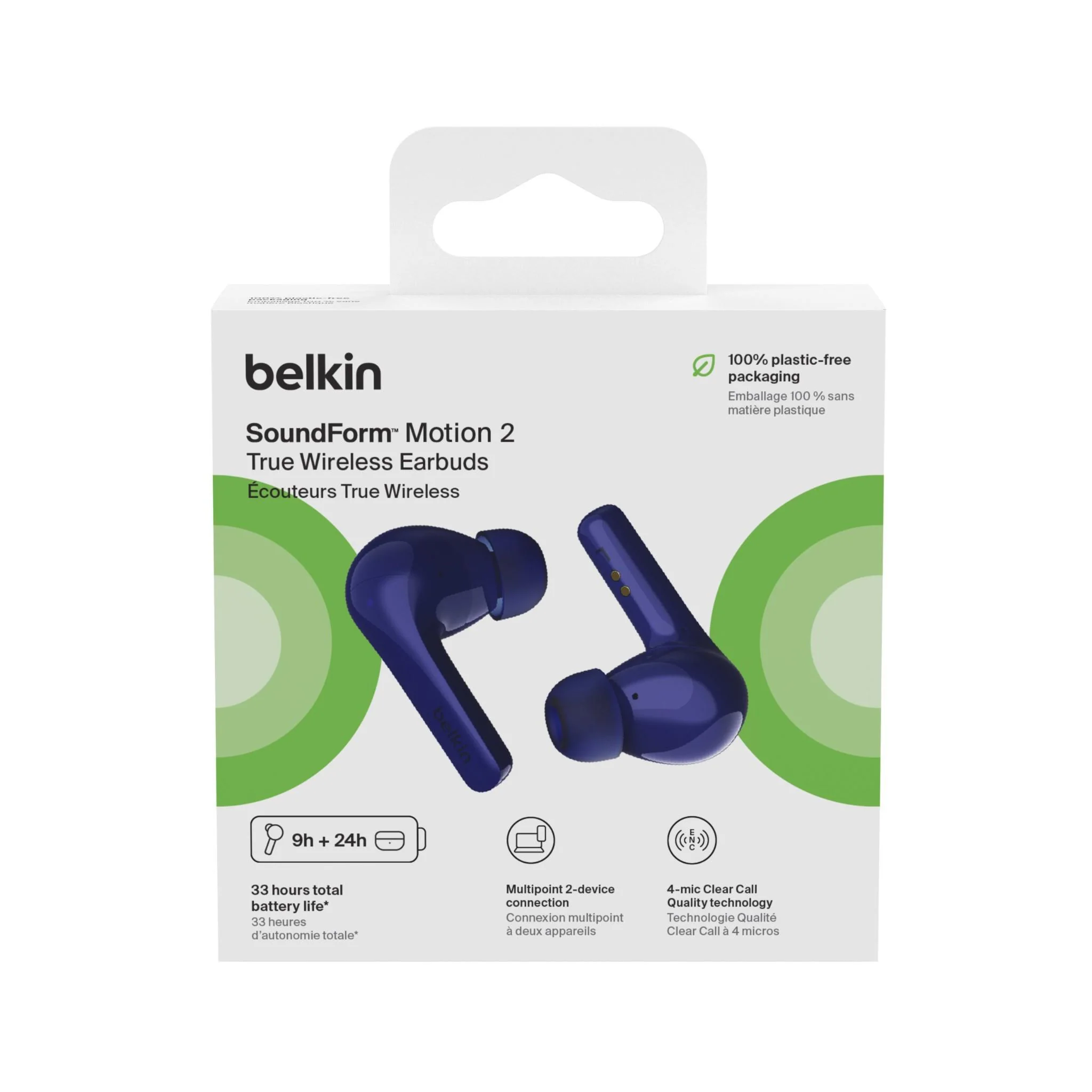 Belkin SoundForm Motion 2 True Wireless Headphones (Blue) - Image 7