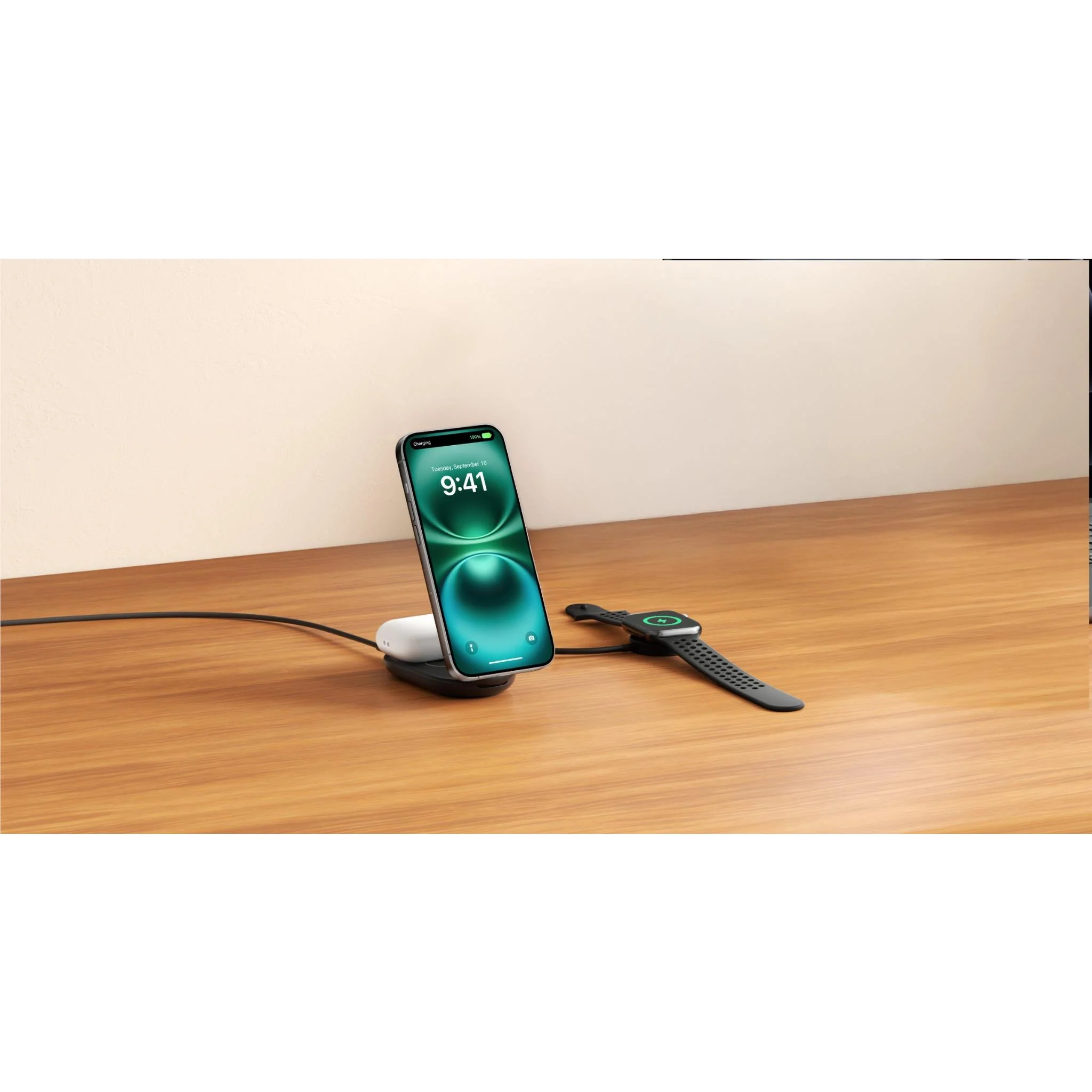 Belkin UltraCharge 2-in-1 Foldable Qi2 25W Magnetic Charger (Black) - Image 6
