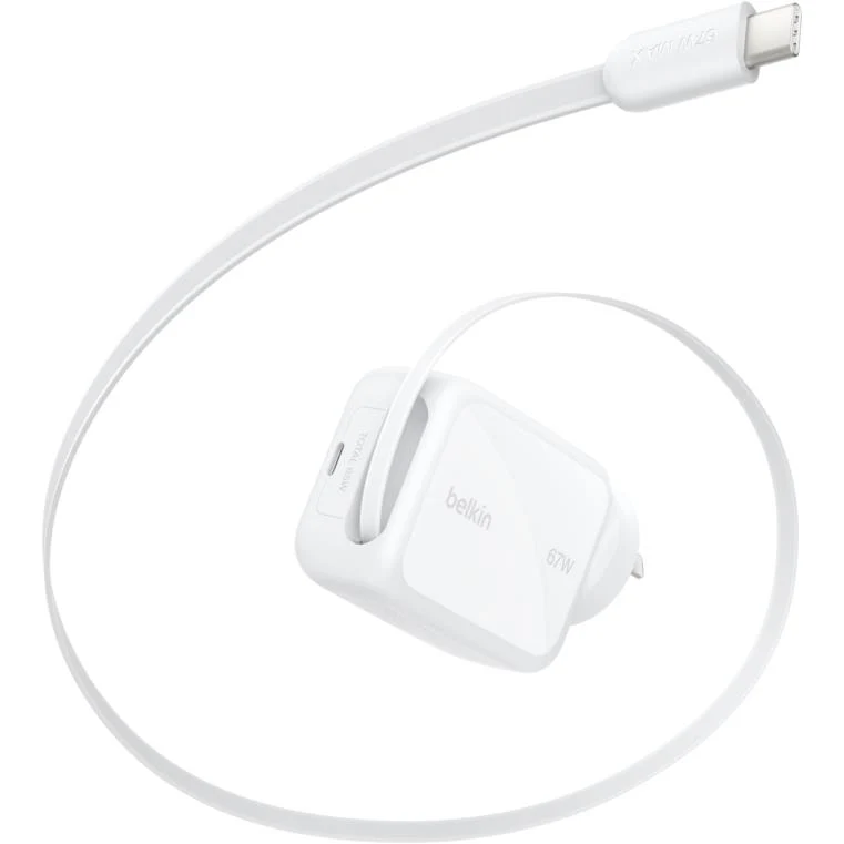 Belkin UltraCharge Retractable GaN Wall Charger 67W - Image 3