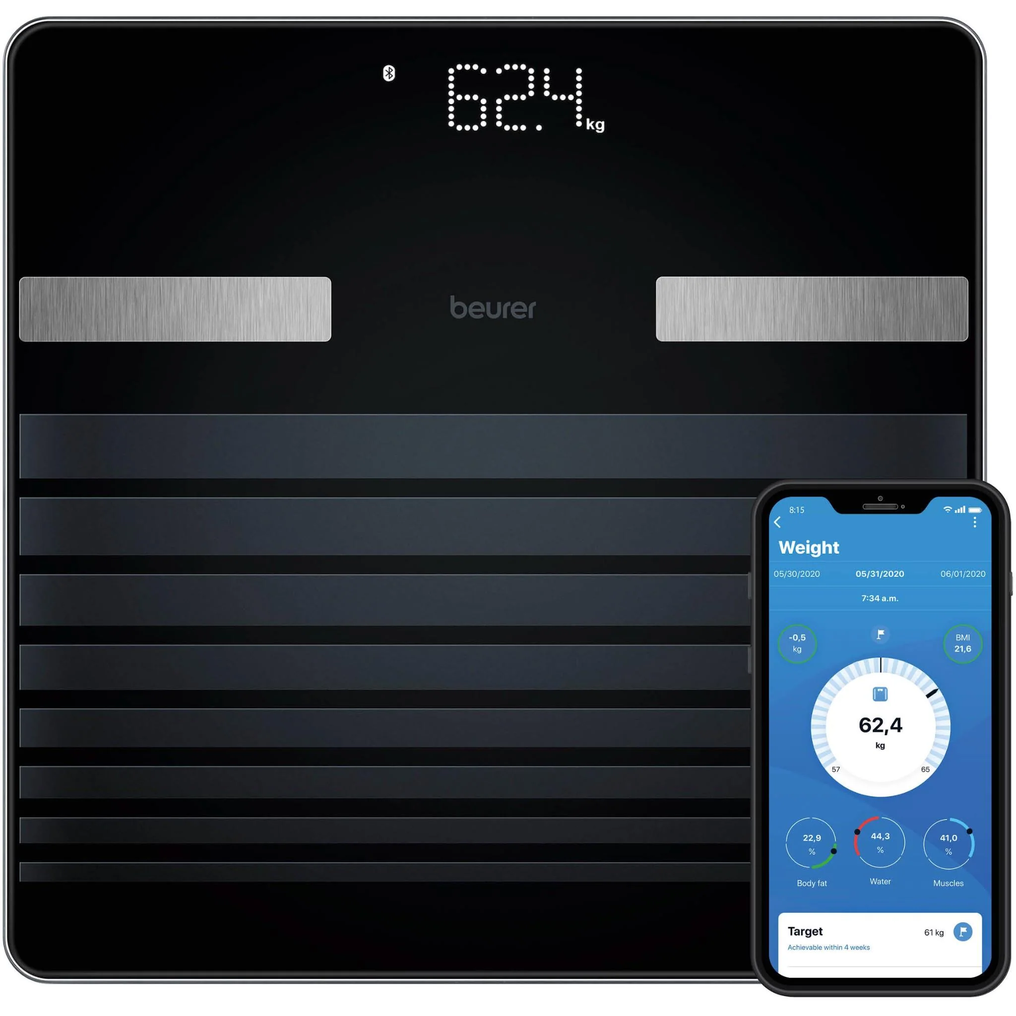 Beurer BF451 Bluetooth Glass Body Fat Scale - Image 2