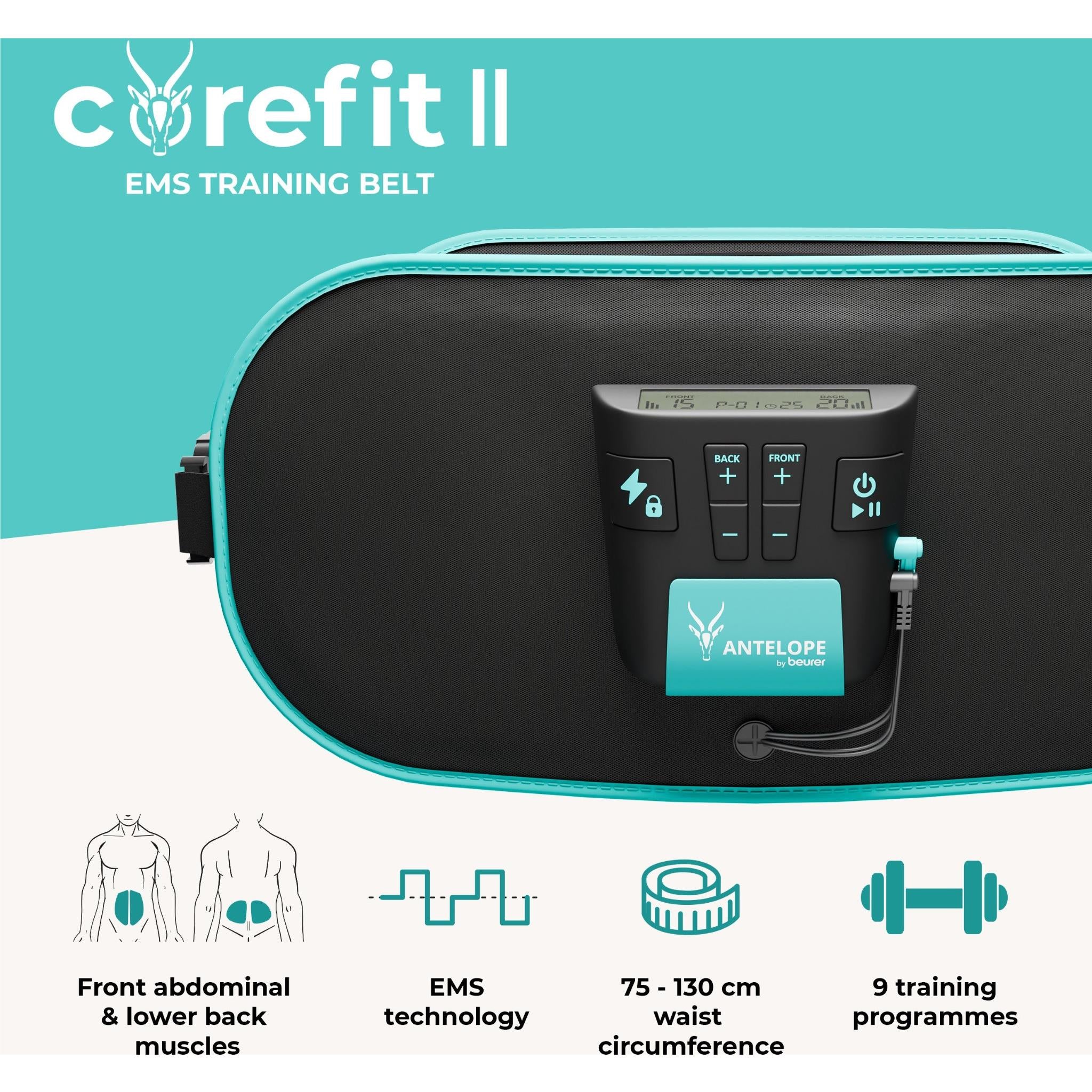 Beurer Corefit 2 EMS Training Belt Front & Back - Image 2