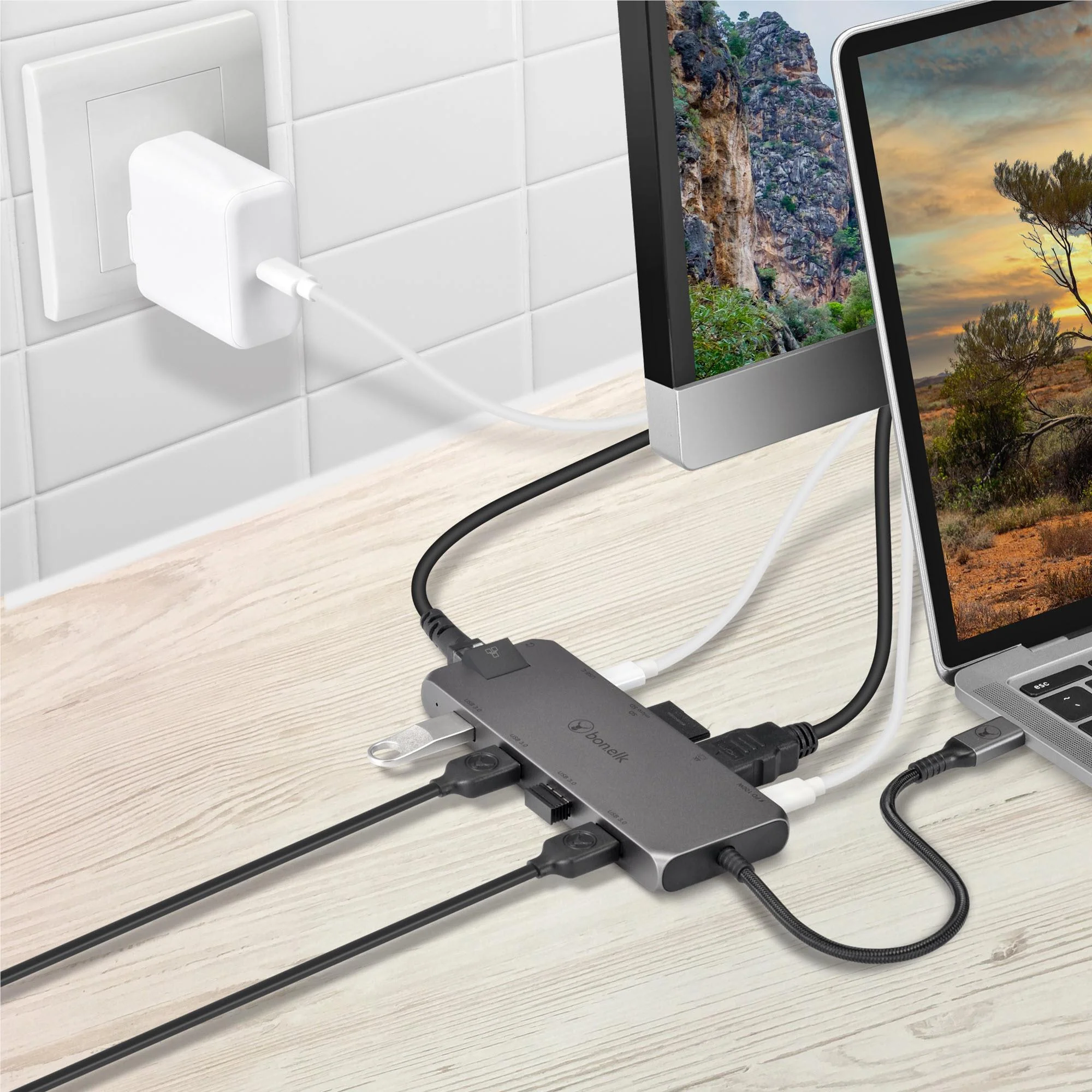 Bonelk Long-life 11-in-1 Multiport USB-C Hub (Space Grey) - Image 7