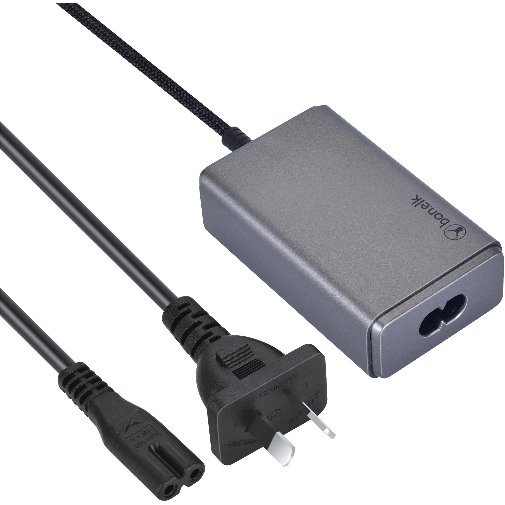 Bonelk Long-Life 65W PD GaN Desktop Chargerwith built-in 1.5m USB-C Cable (Space Grey) - Image 2