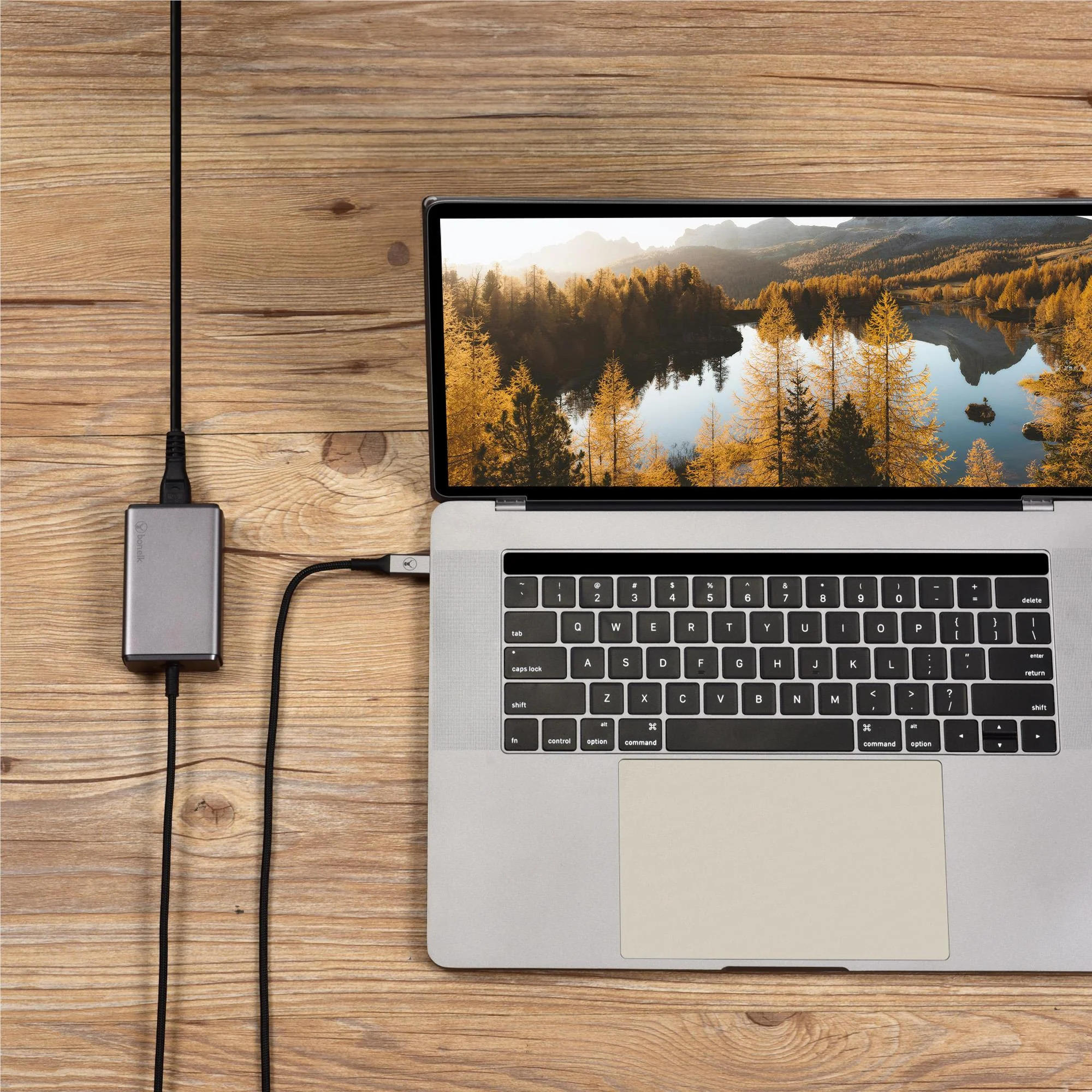 Bonelk Long-Life 65W PD GaN Desktop Chargerwith built-in 1.5m USB-C Cable (Space Grey) - Image 7