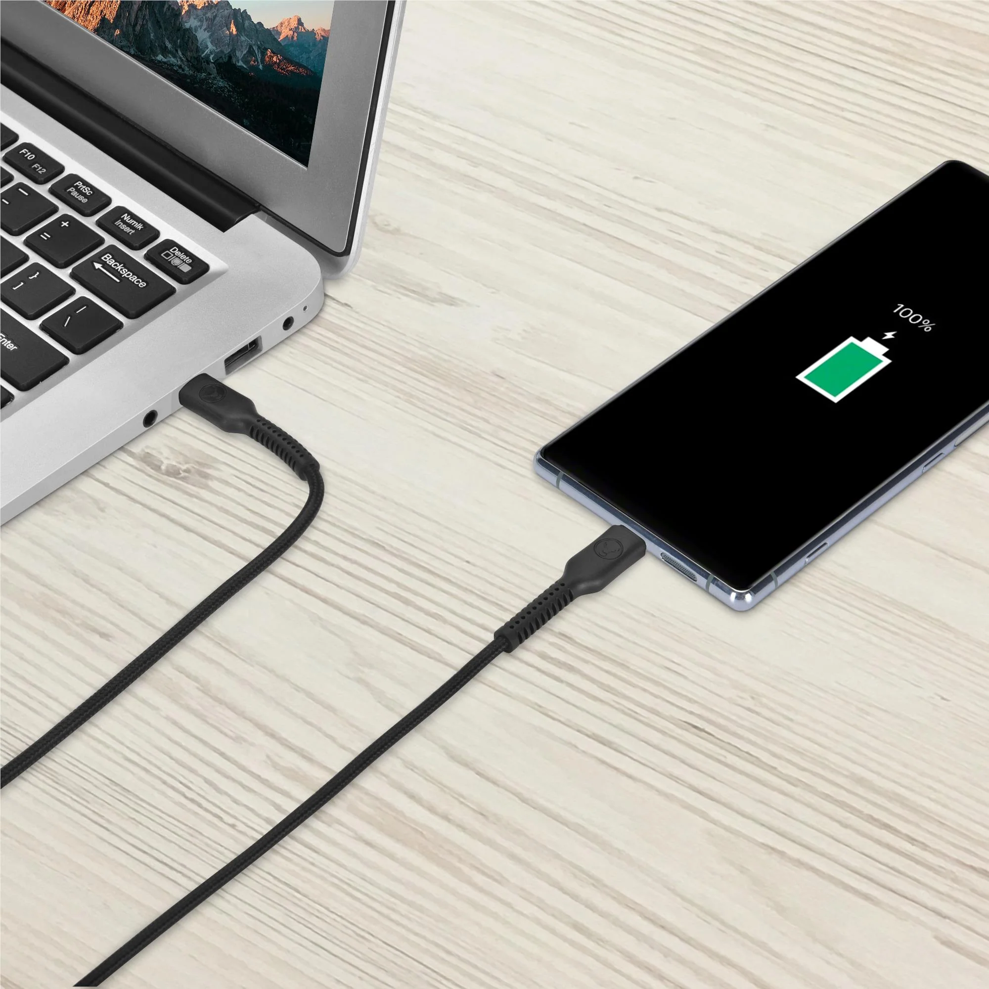 Bonelk Long-Life Easy-Grip 100W USB-C to USB-C Cable [1.2m] (Black) - Image 5