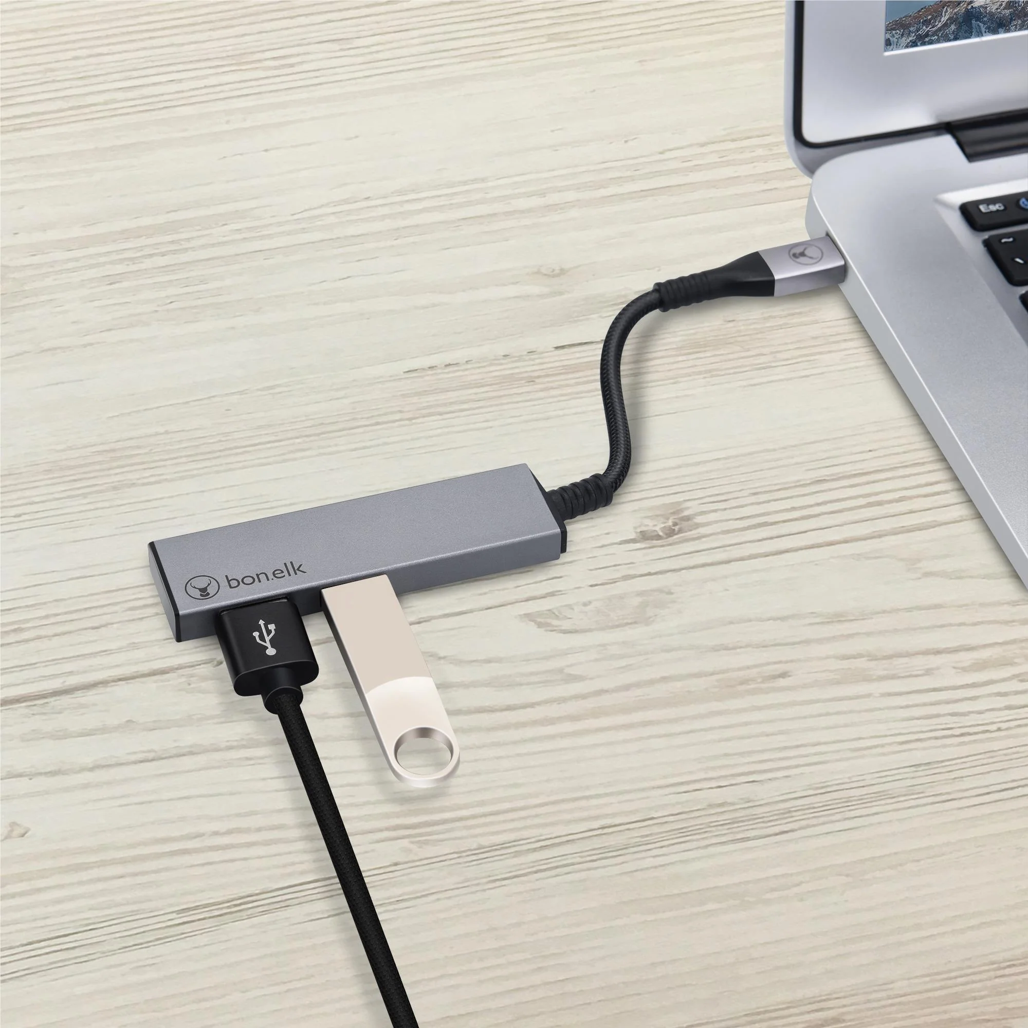 Bonelk Long-Life Slim USB-C to 2 Port USB-A Hub - Image 2