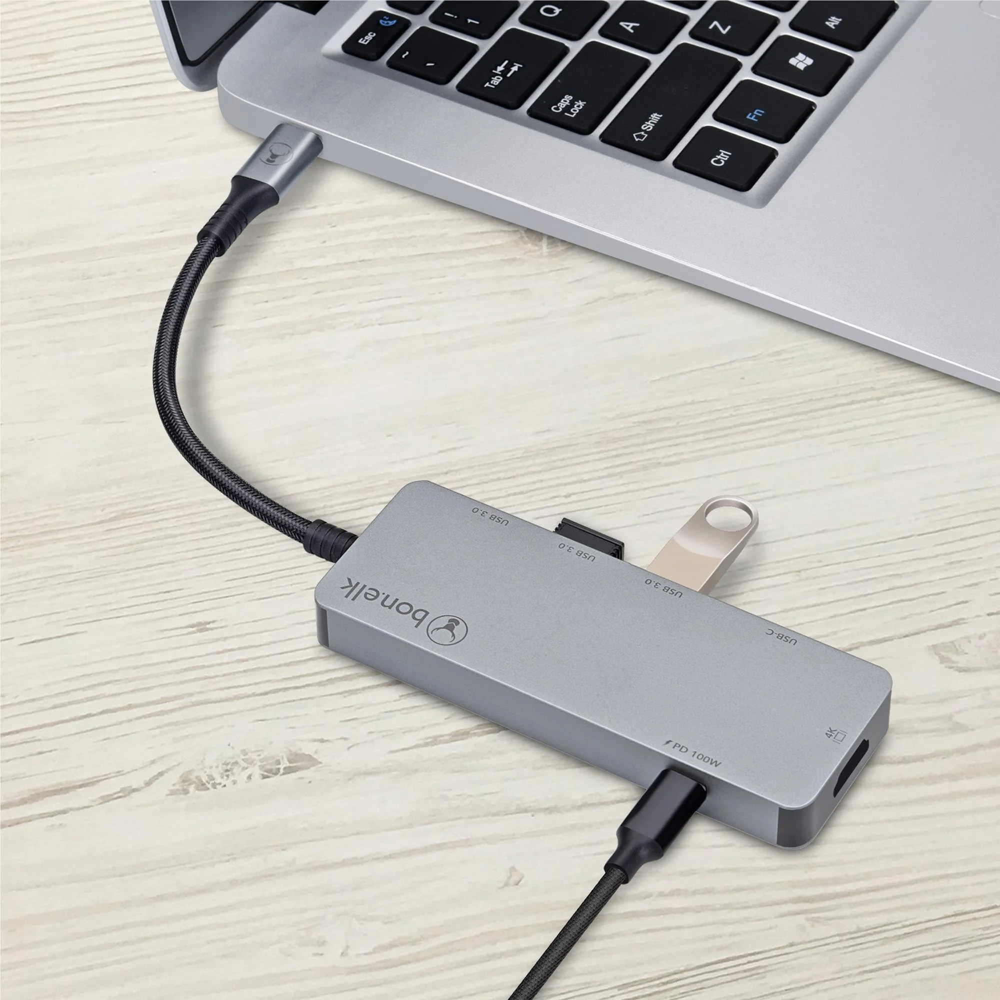 Bonelk Long-Life USB-C to 6-in-1 Multiport Hub (Space Grey) - Image 2