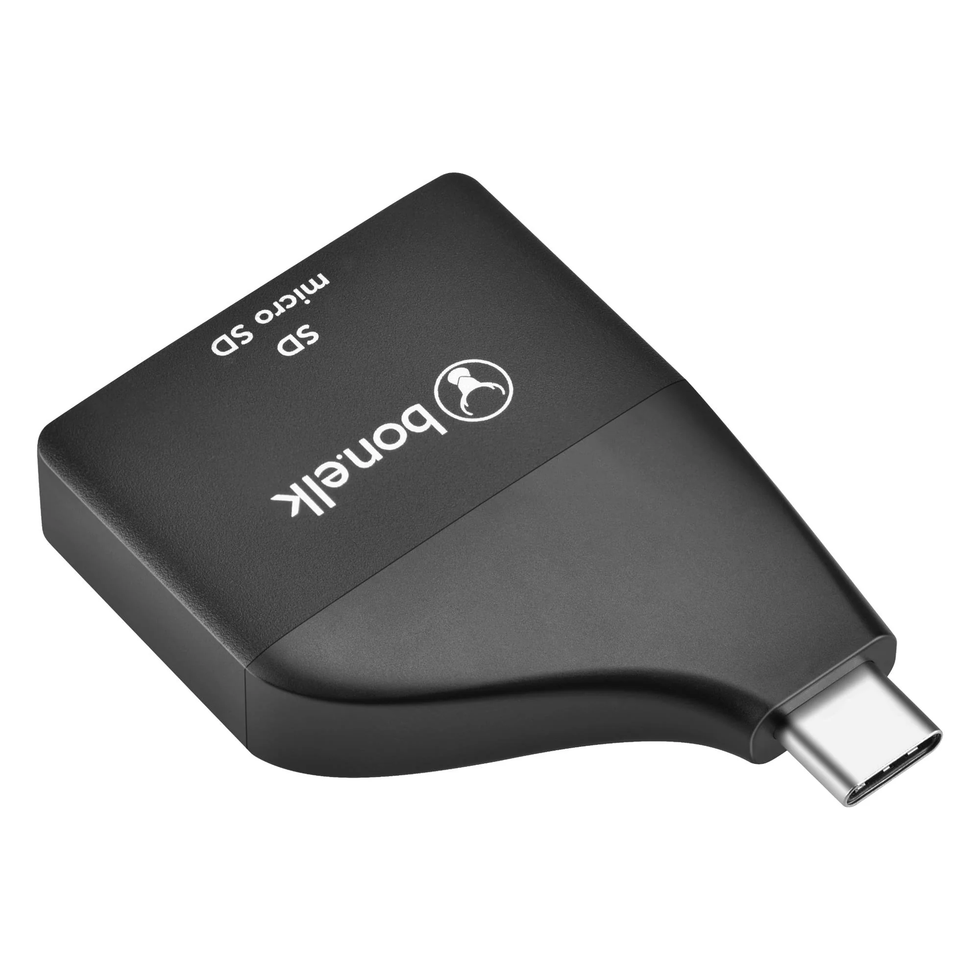 Bonelk USB-C to microSD/SD Card Reader (Black) - Image 3