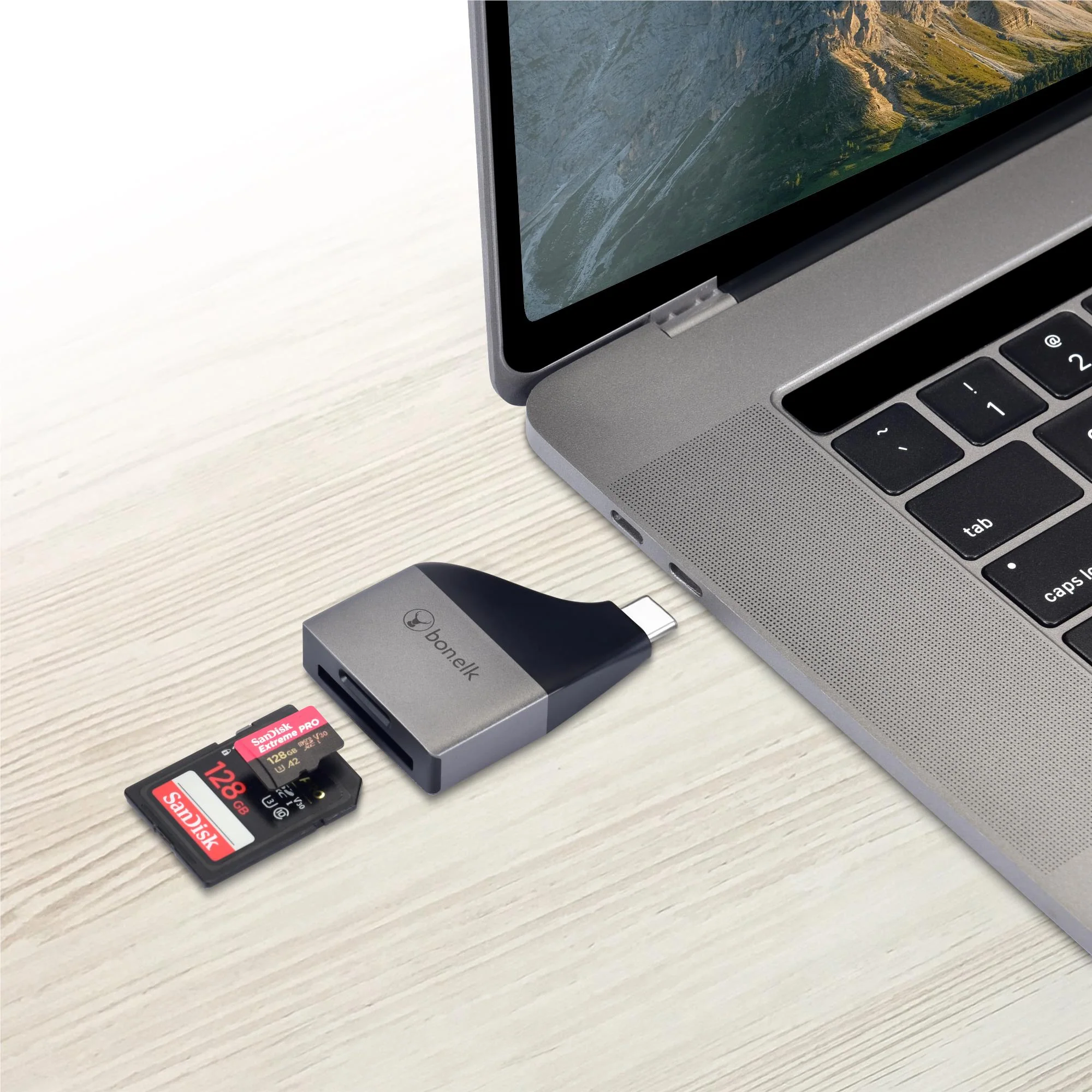 Bonelk USB-C to microSD/SD Card Reader (Grey) - Image 6