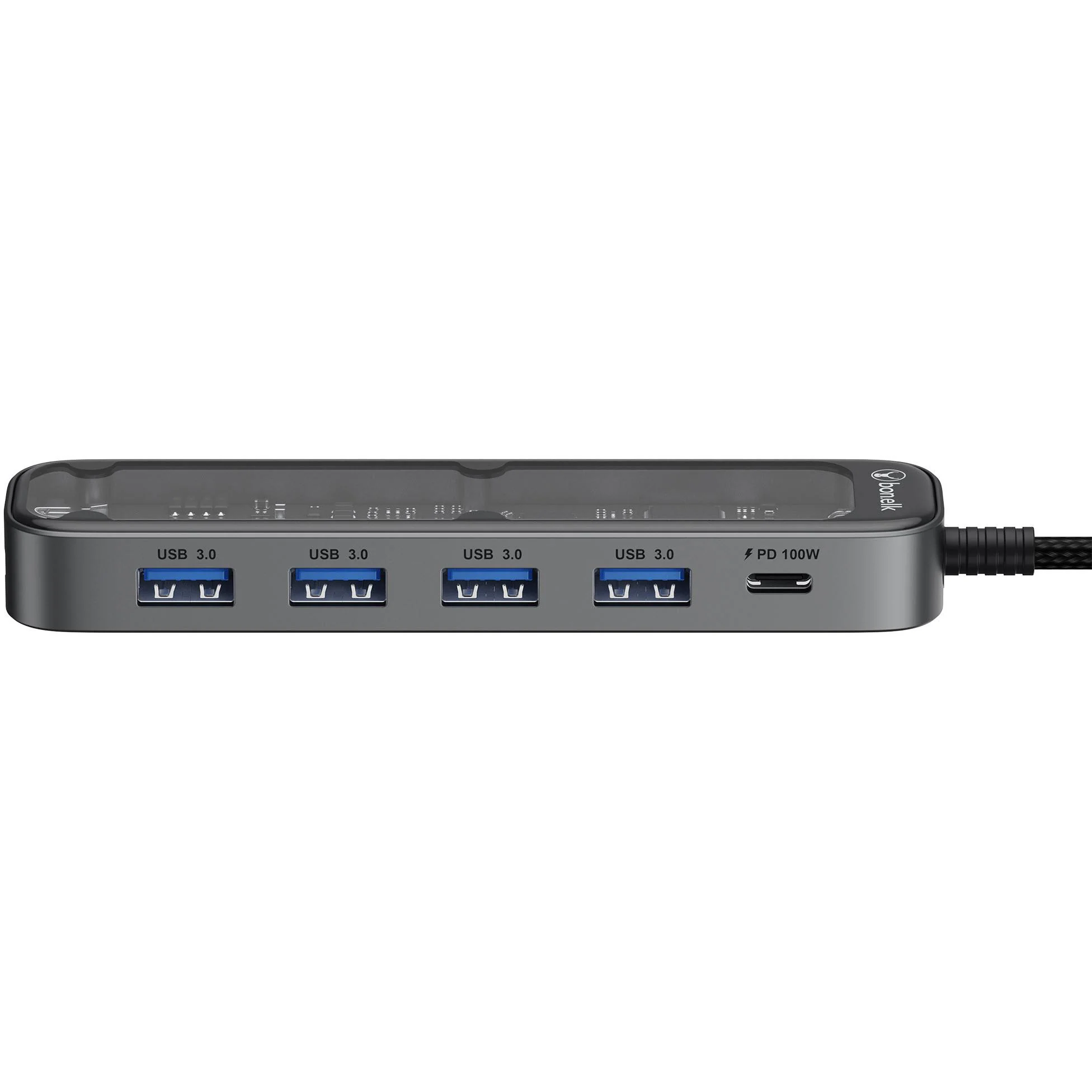 Bonelk Vision Long-Life USB-C to 6-in-1 Multiport Hub (SG/Clear) - Image 2