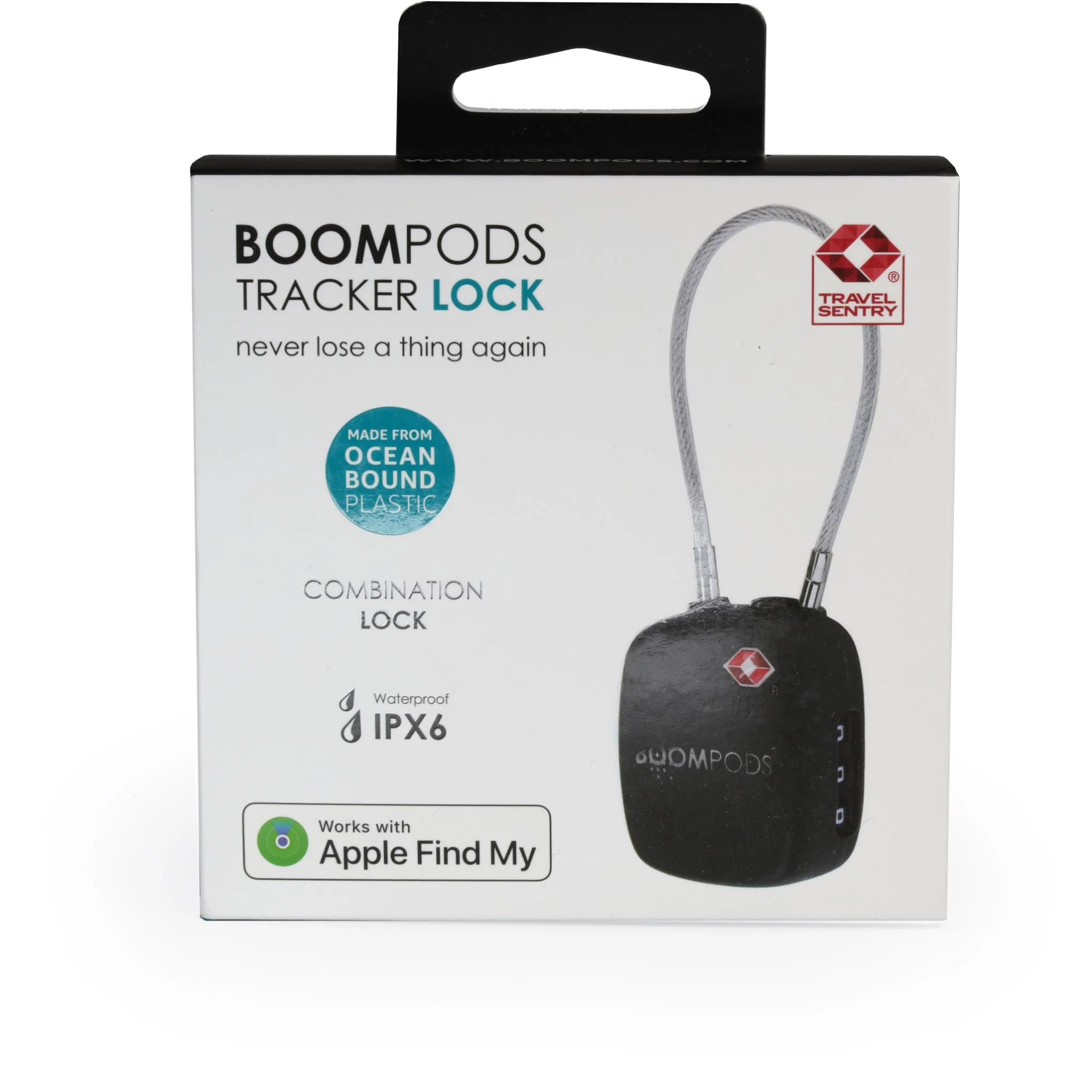 Boompods Rechargable Tracker Lock (Black) - Image 4