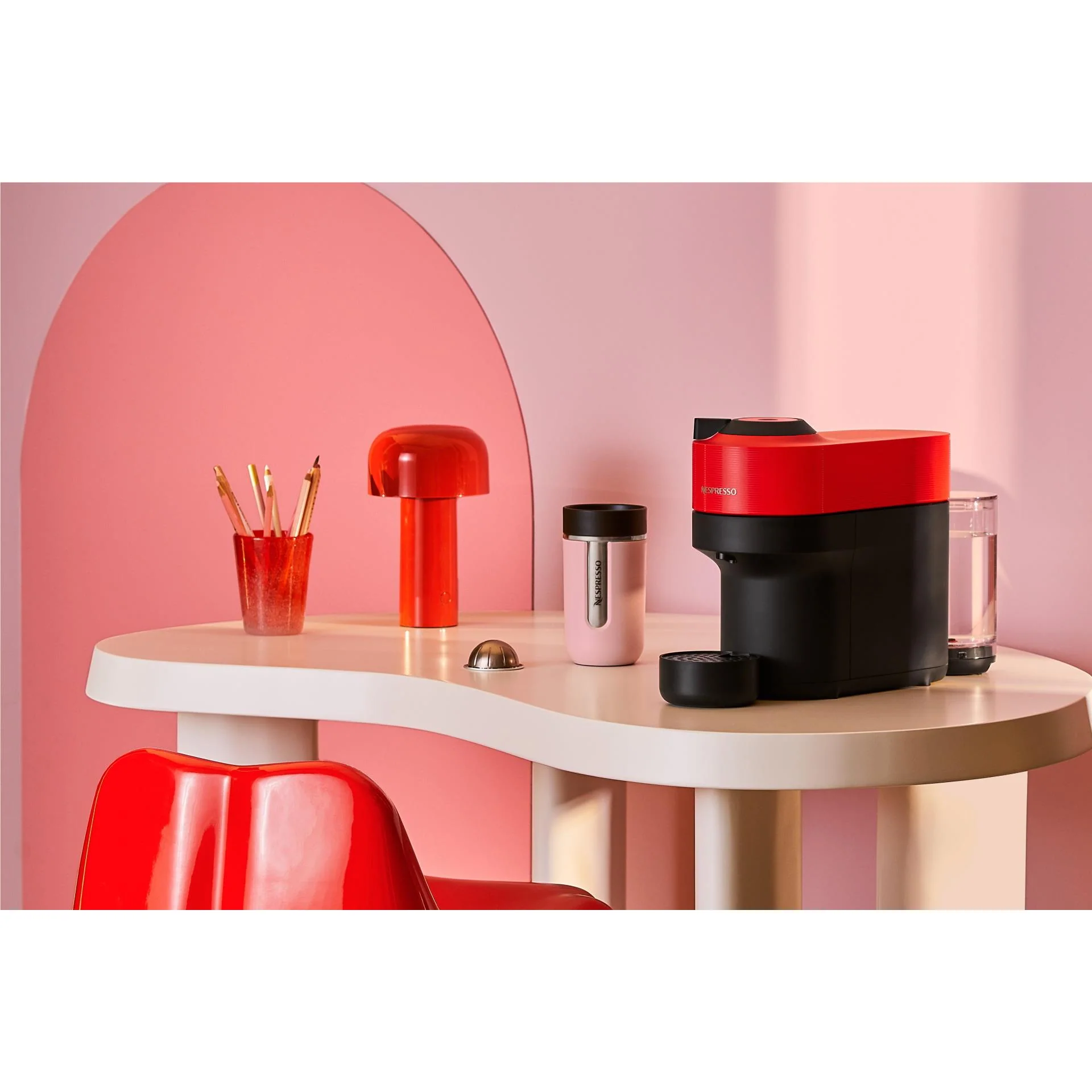 Breville Nespresso Vertuo Pop Coffee Machine Bundle (Spicy Red) - Image 4