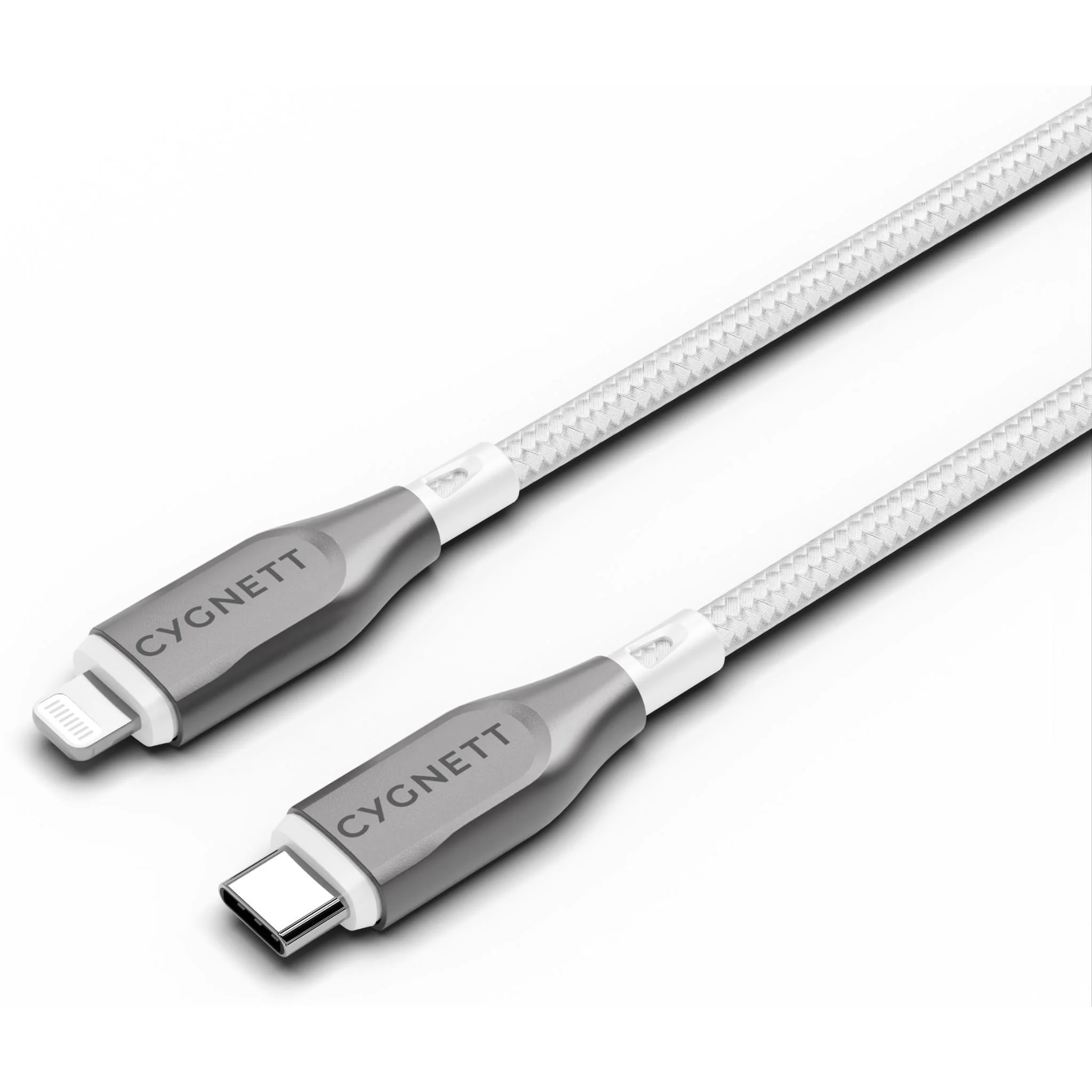 Cygnett Armoured Lightning to USB-C Cable [2m] (White)